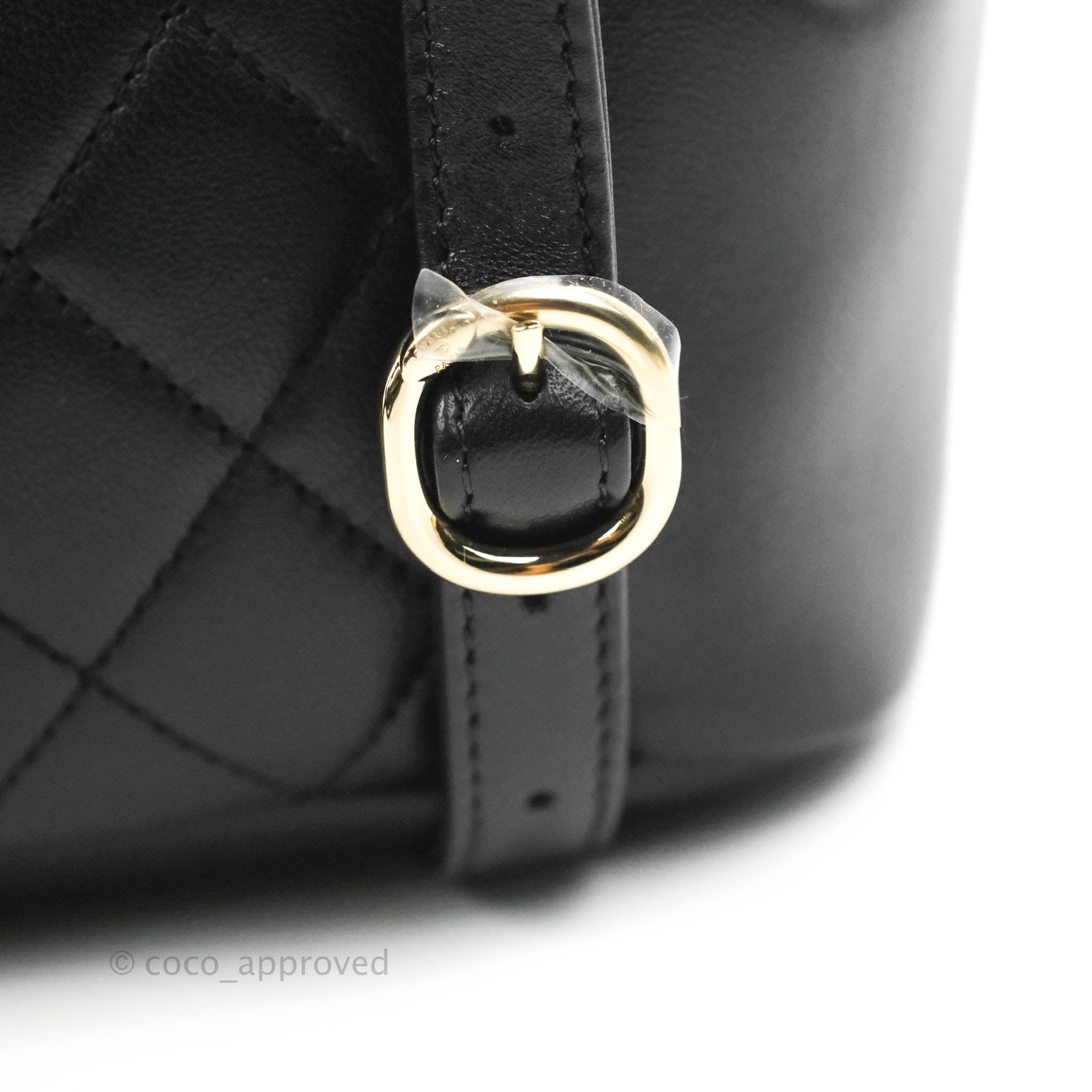 CHANEL Lambskin Quilted Coco Cocoon Backpack Black 1211852