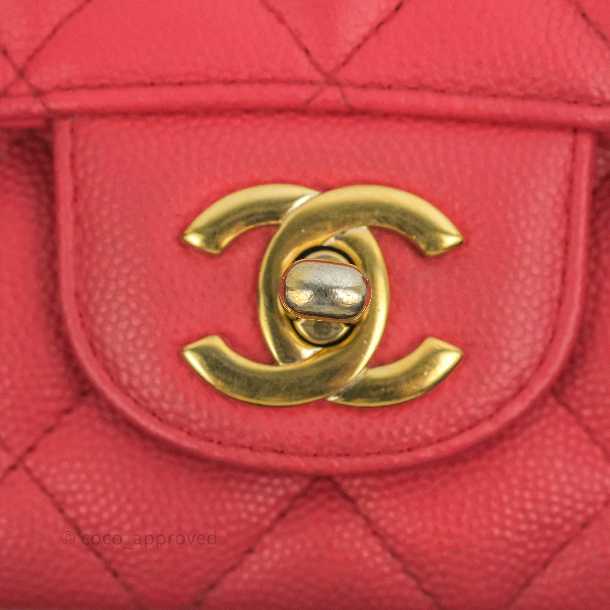 Chanel Quilted Mini Rectangular Flap Pink Caviar Gold Hardware 17C