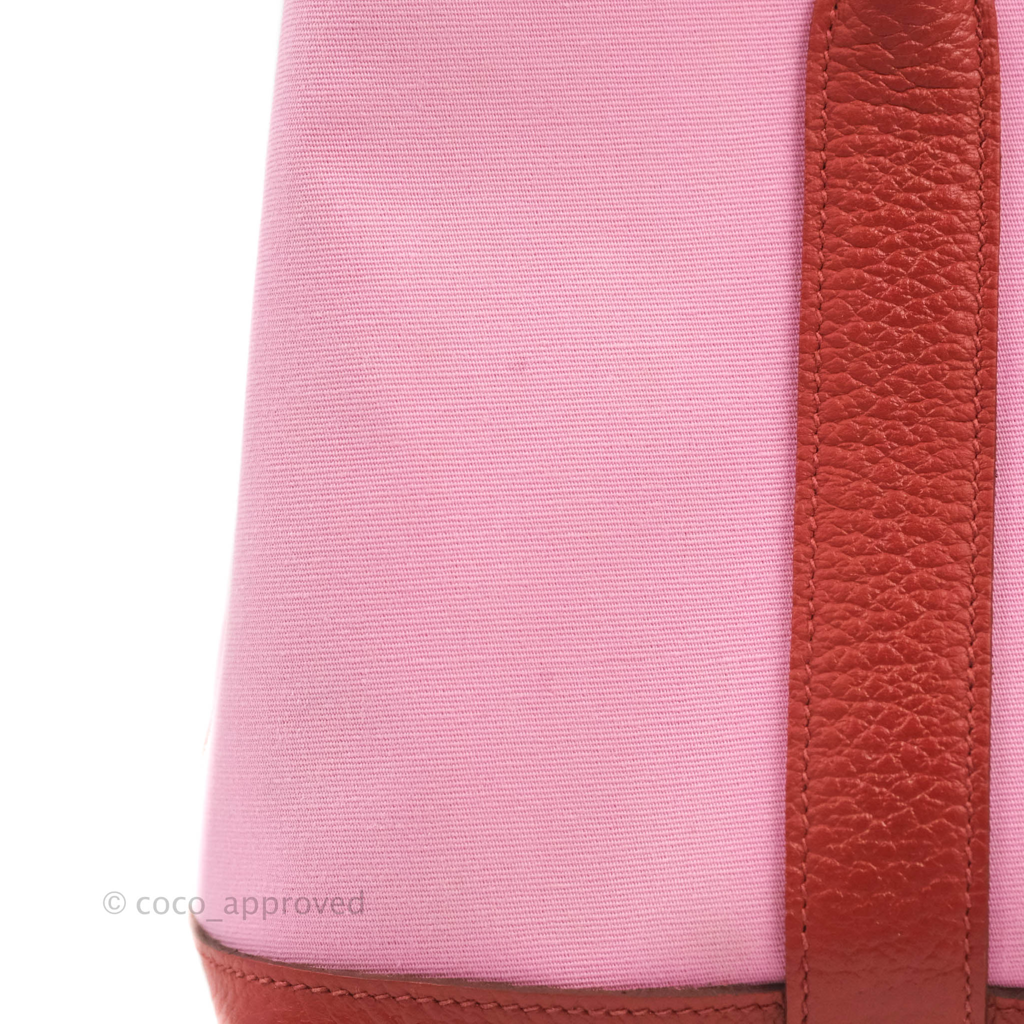 Hermès Garden Party 30 Pink / Red Duchesse Canvas – Coco Approved