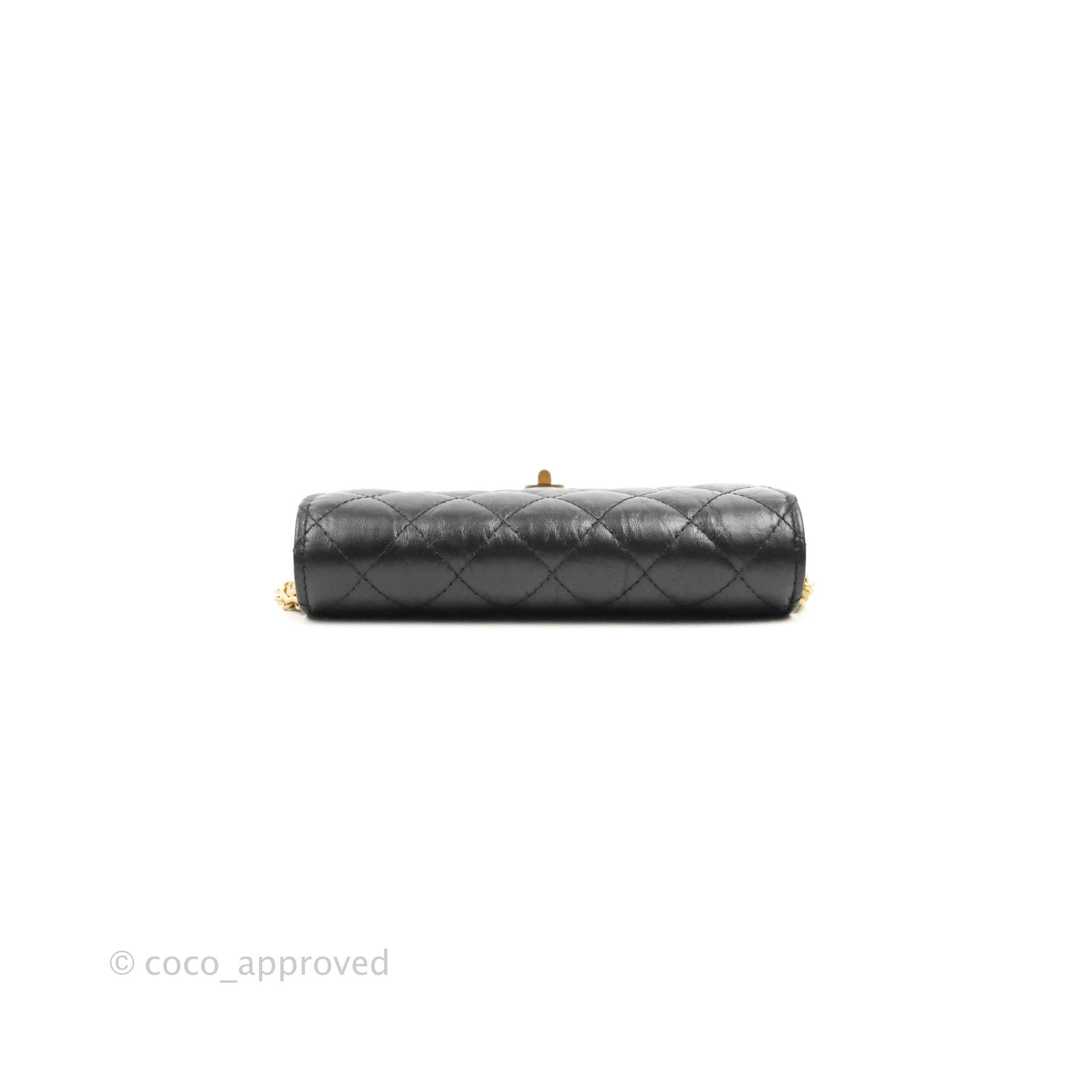 Chanel Reissue 2.55 Clutch With Chain Black Crumpled Calfskin Aged Gol –  Coco Approved Studio