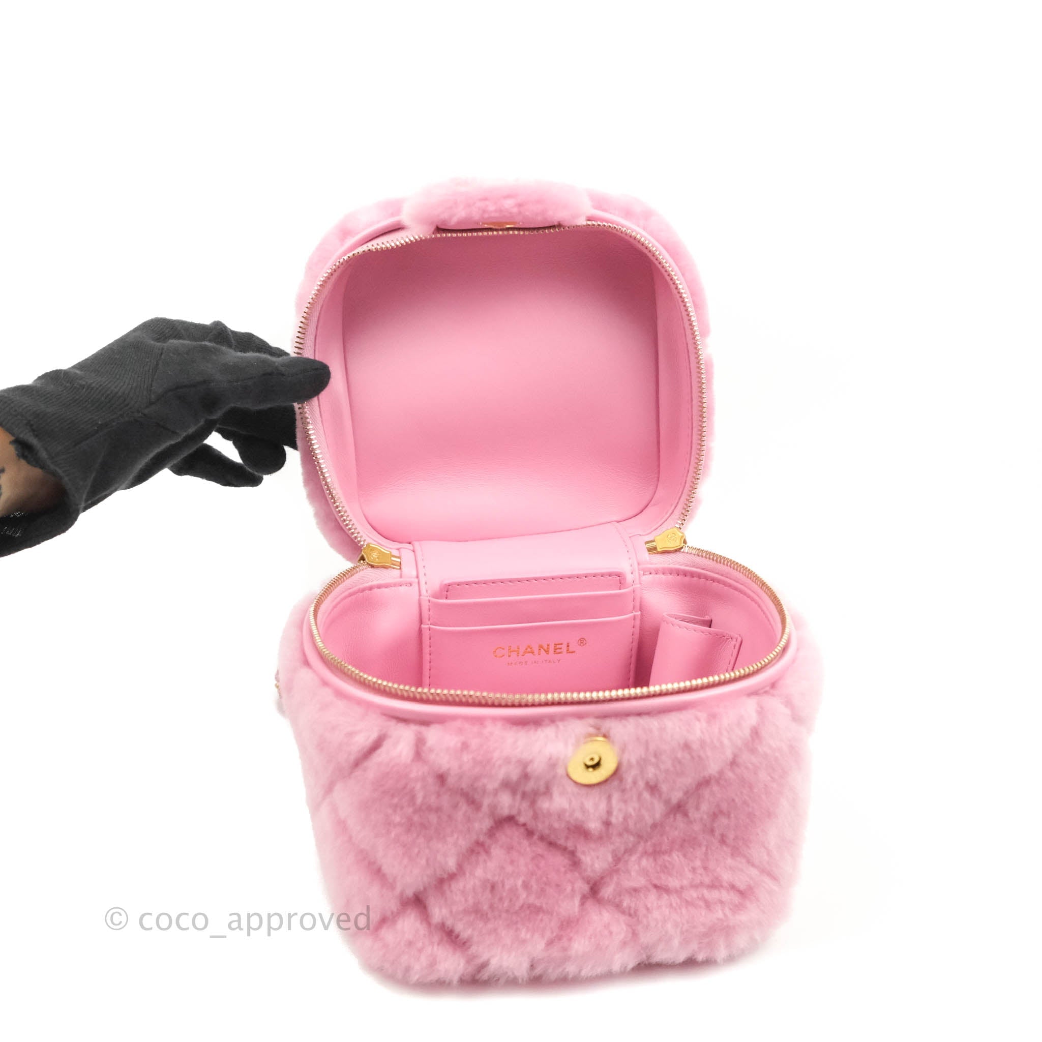 Louis Vuitton Vanity Case Pink Beige Lamb