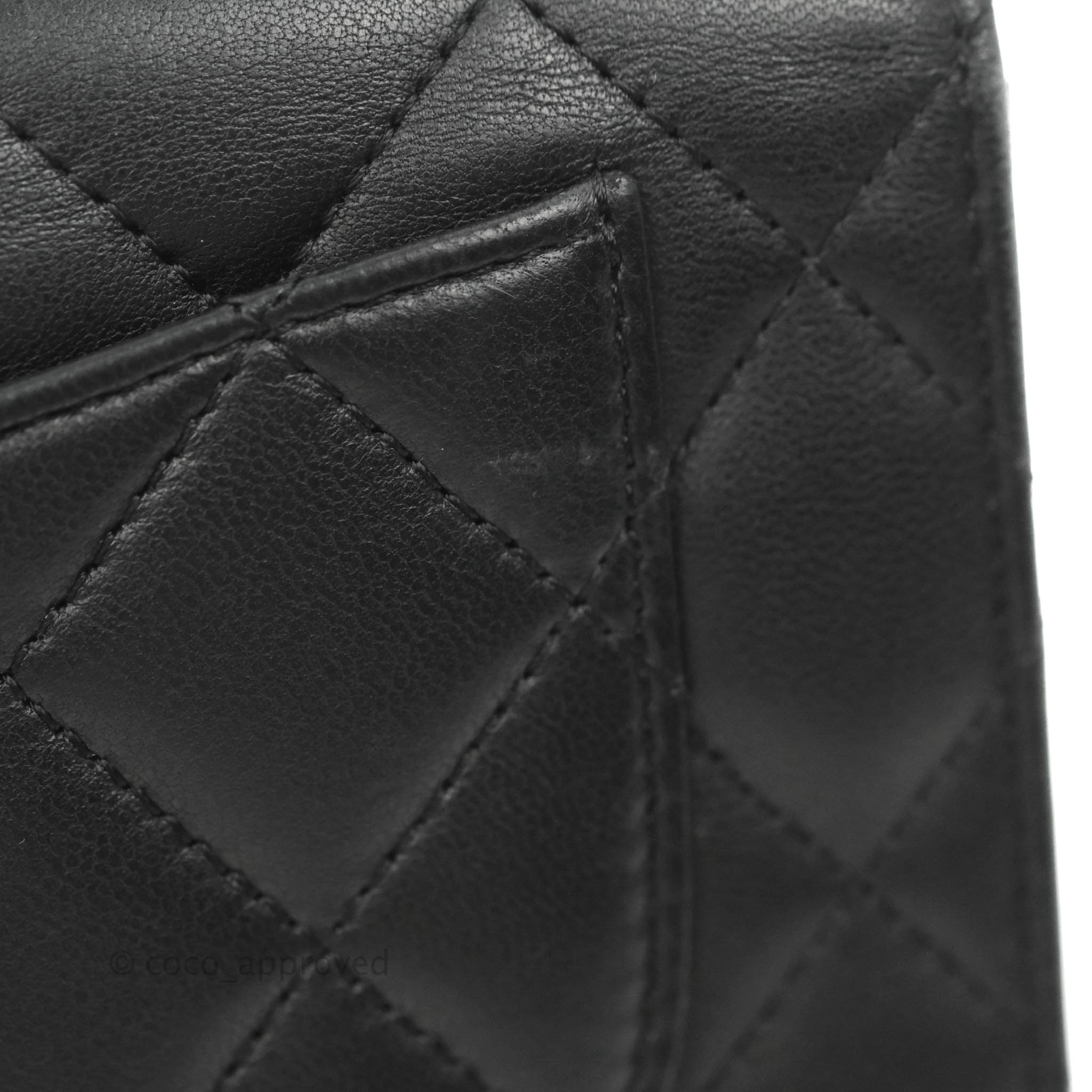 Chanel Quilted Flap Long Wallet Black Lambskin Silver Hardware – Coco  Approved Studio