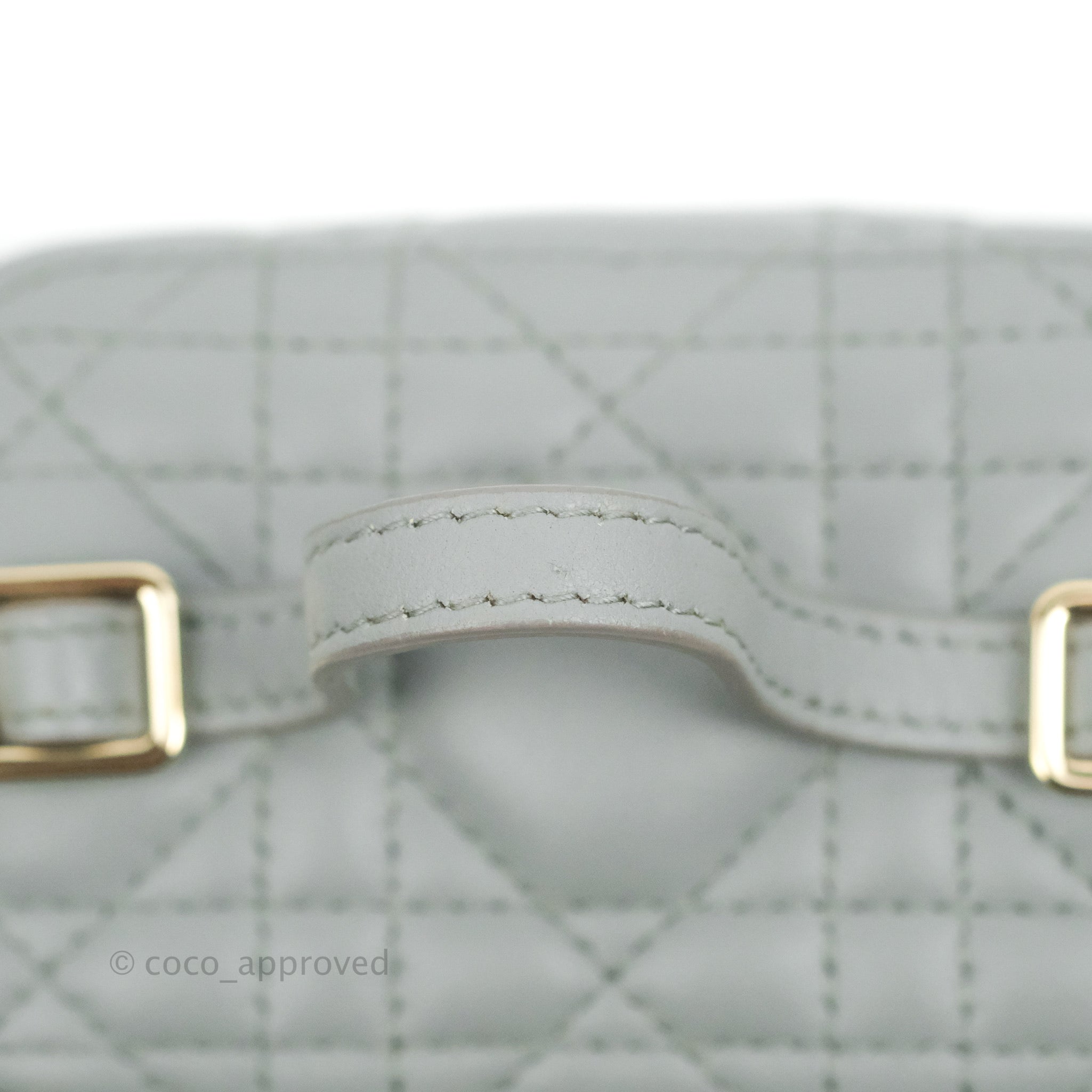 Lady Dior Micro Vanity Case Cloud Blue Cannage Lambskin