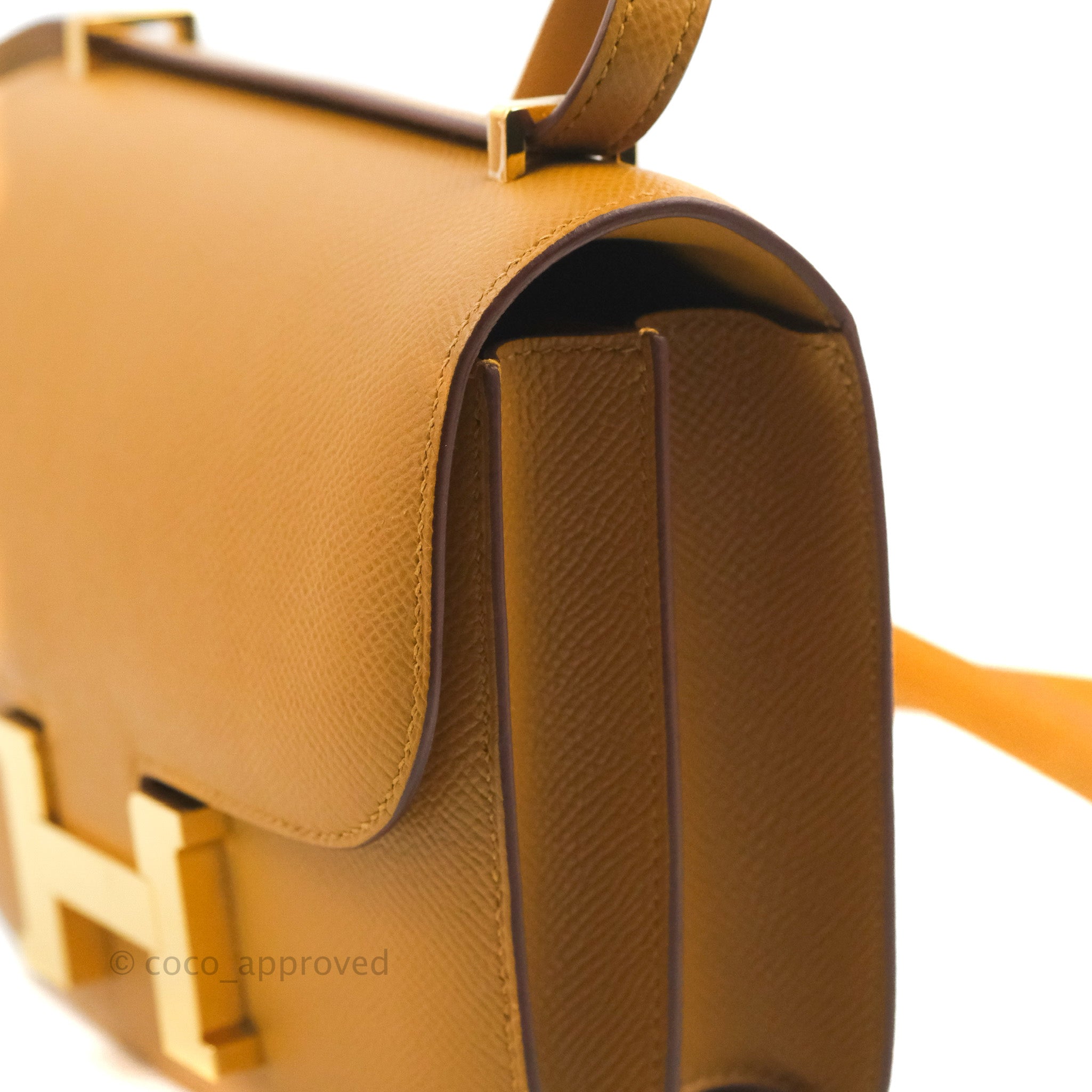 Hermes Mini Constance 19cm Ostrich Gold Hardware, Z6 Malachite - H Famous