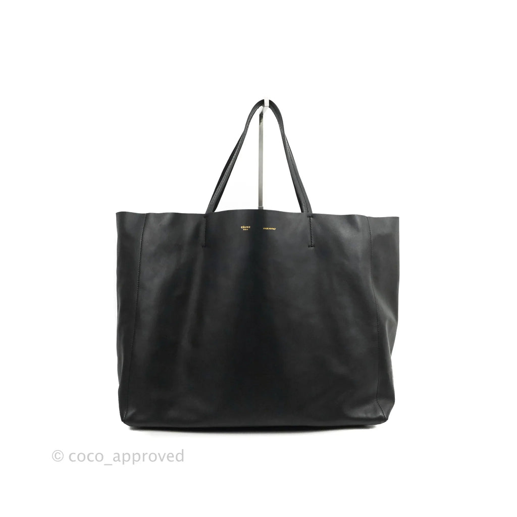 Celine Large Horizontal Cabas Tote Bag Black Calfskin