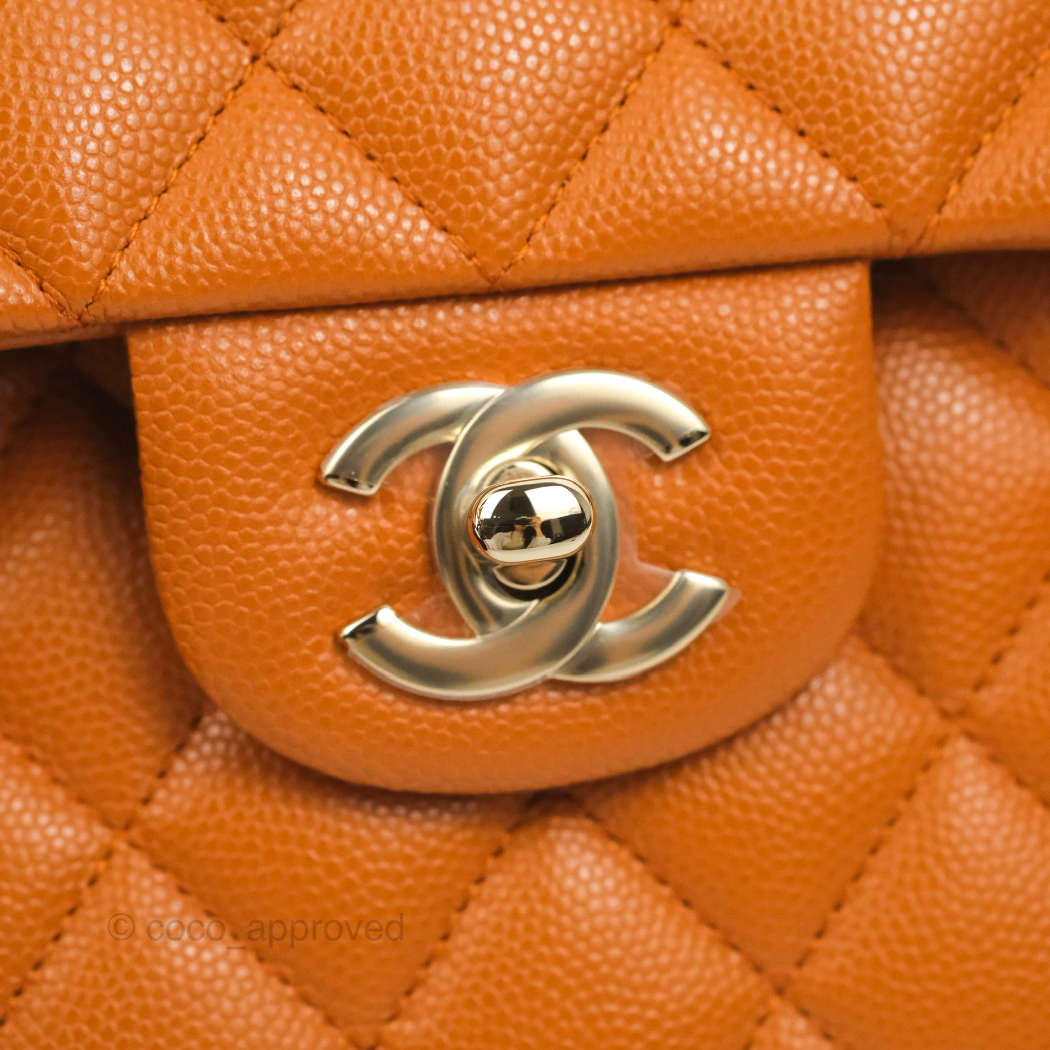 Chanel Classic Small S/M Flap Ivory White Caviar Silver Hardware