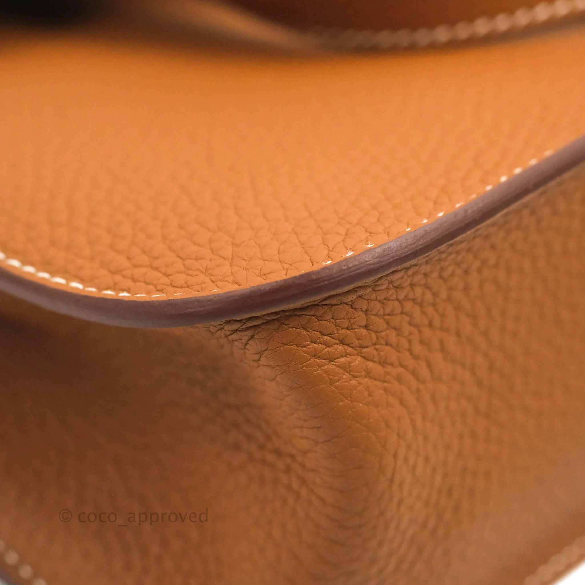 Hermes Halzan 25 Etoupe Bag Gold Hardware Clemence Leather – Mightychic