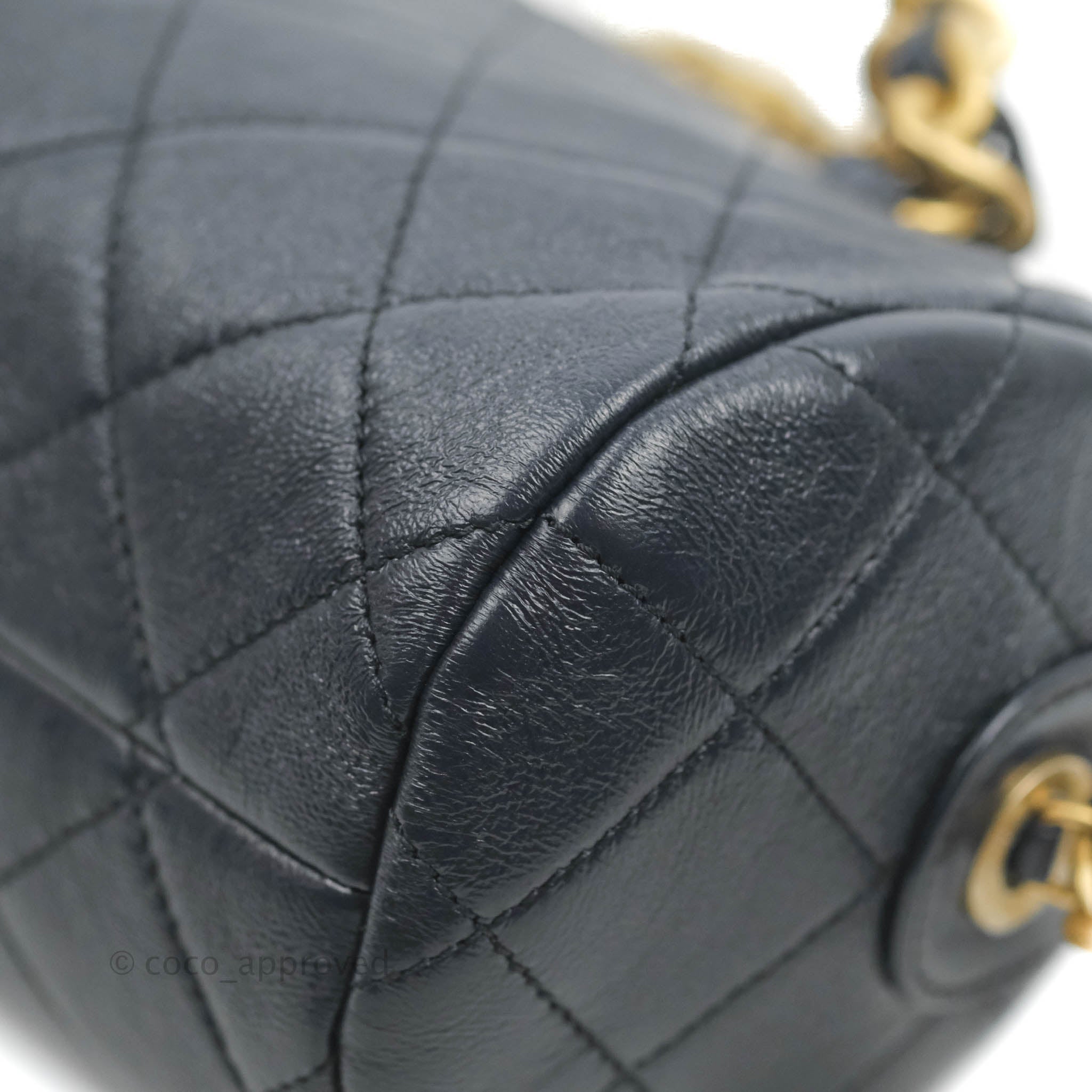 Chanel Quilted Fashion Therapy Bowling Bag Dark Navy Lambskin Gold Har – Coco  Approved Studio