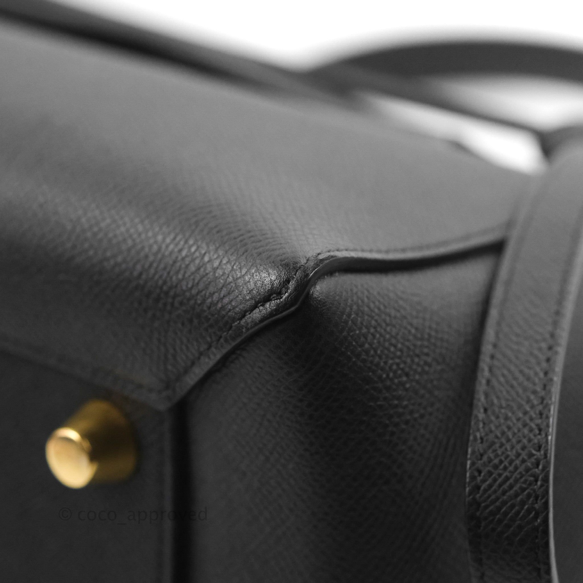 Celine Black Grained Calfskin Leather Micro Belt Bag - Yoogi's Closet