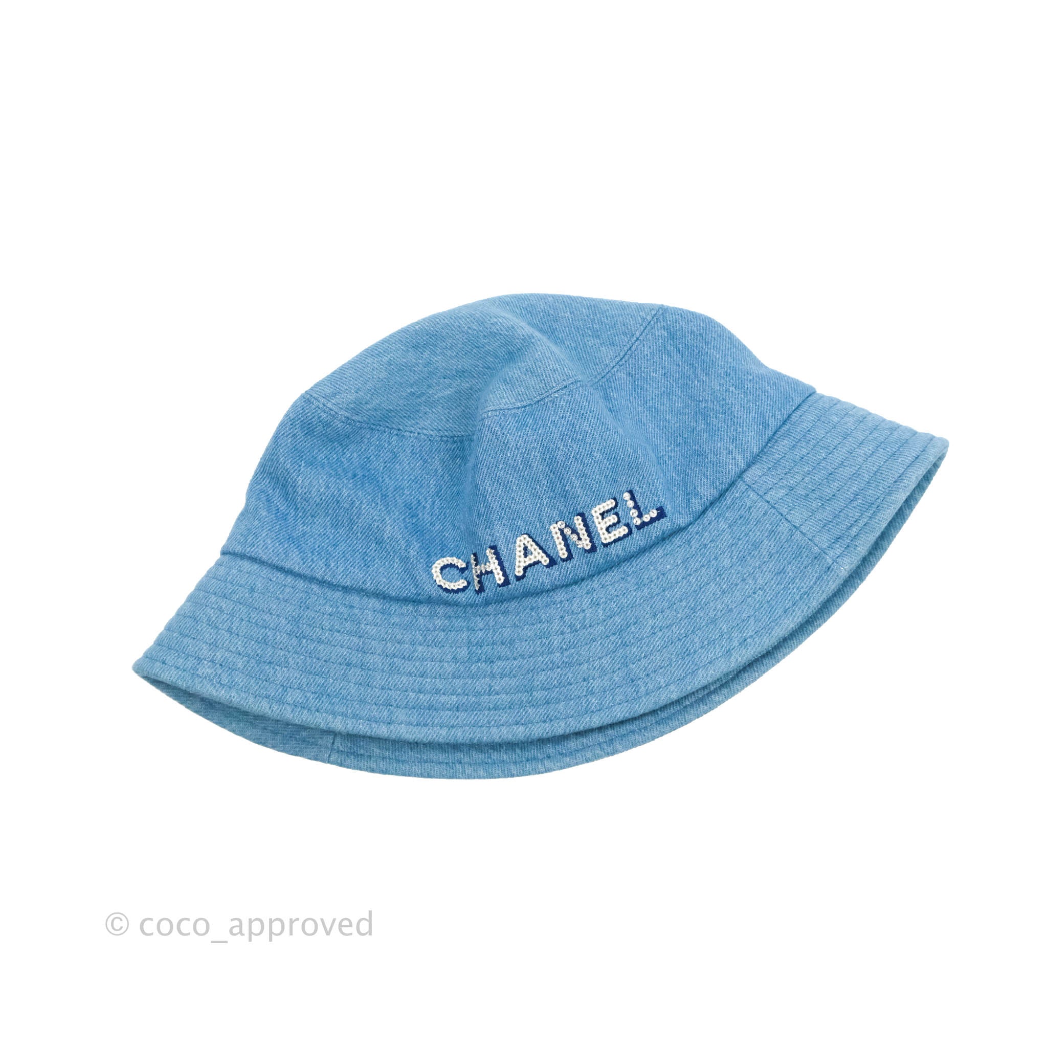 Chanel Denim & Sequin Bucket Hat, Size Small, New GA001 GA003