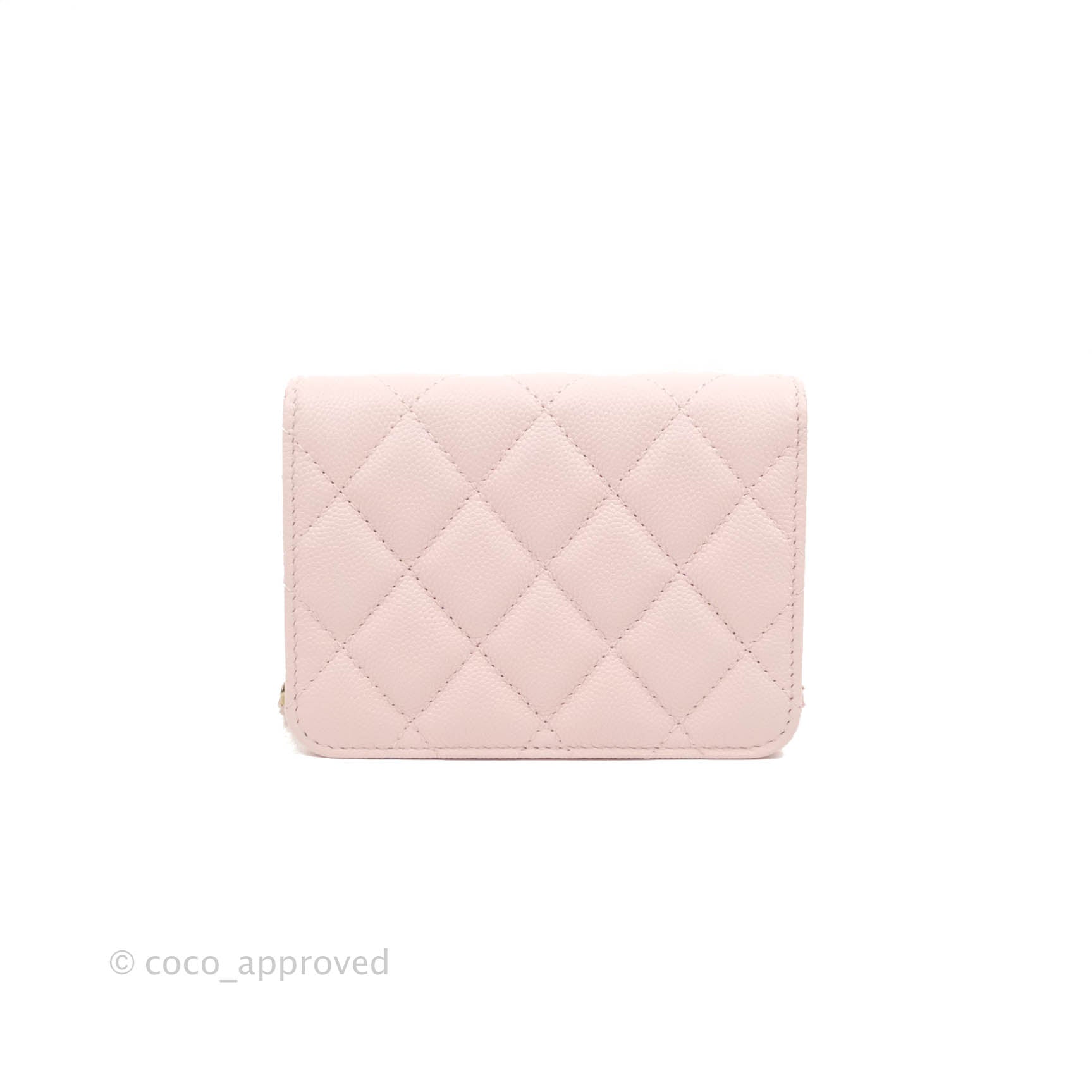 aksesoris dompet Chanel Mini Wallet On Chain Pink Lambs SHW # 31
