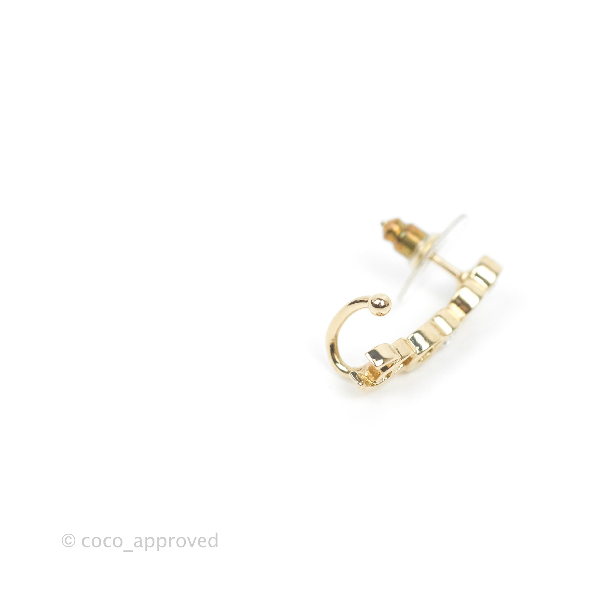 Chanel CC Coco Crystal Earrings Ear Clip Gold Tone 22P – Coco Approved  Studio
