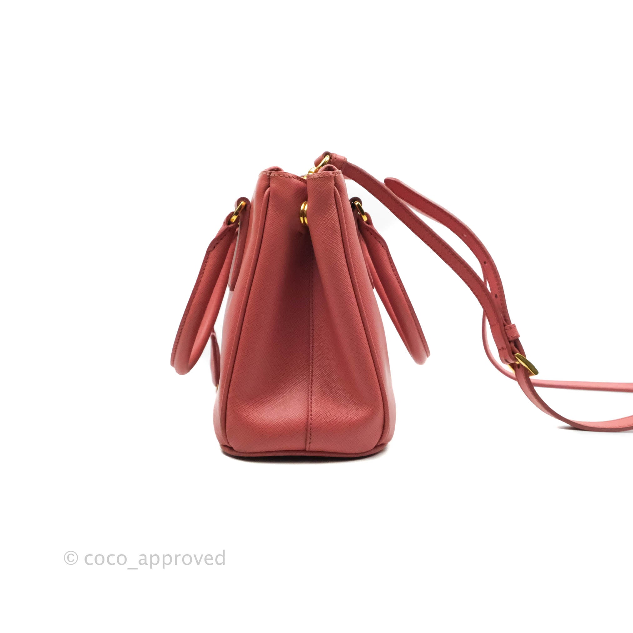 Prada Small Saffiano Lux Pink Tamaris Galleria Bag – Coco Approved