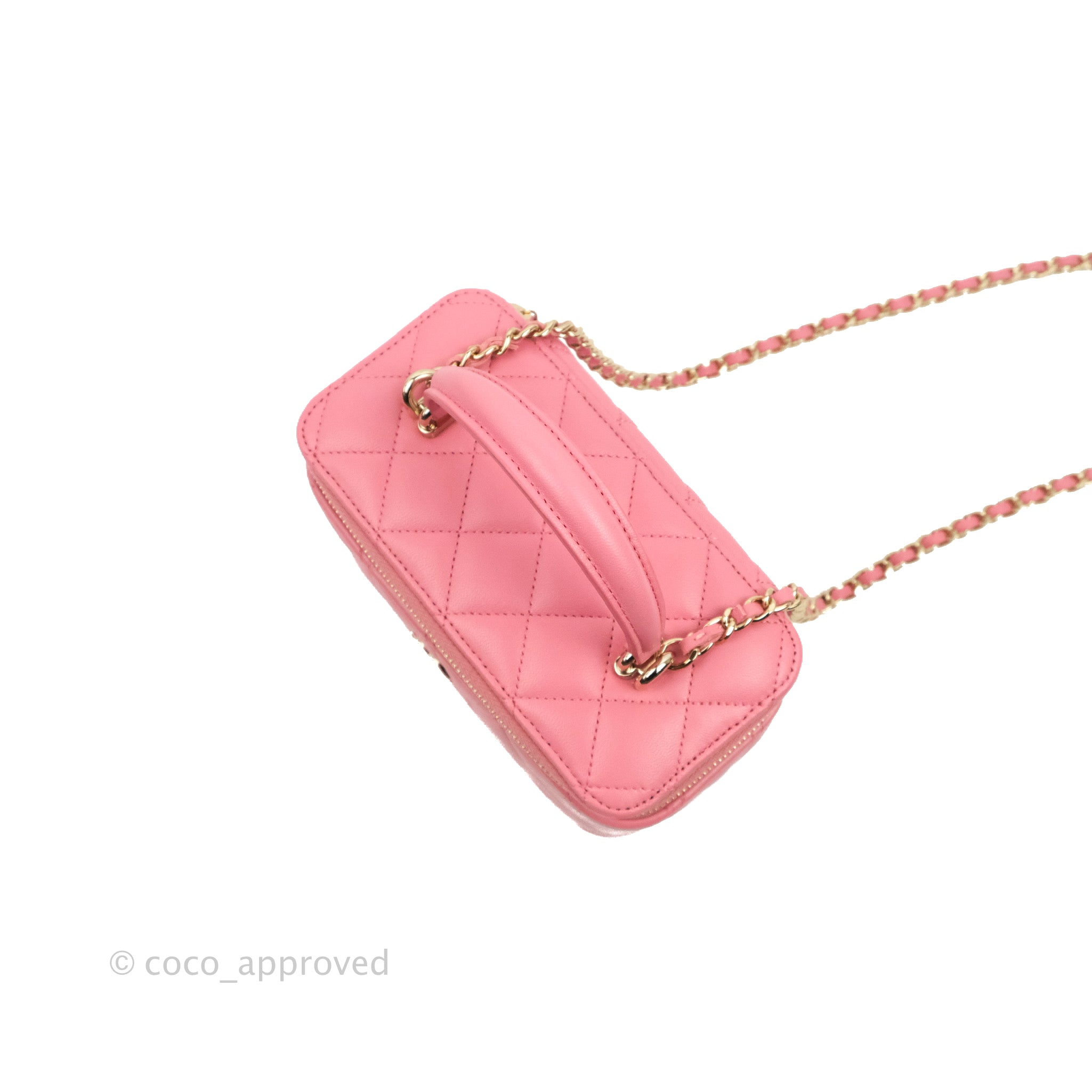 Chanel Vanity Rectangular Top Handle Pink Lambskin Gold Hardware – Coco  Approved Studio
