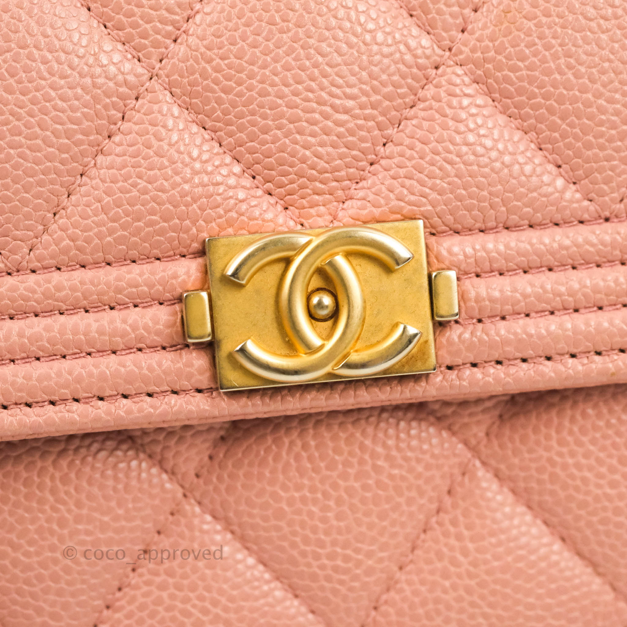 Chanel Quilted Boy Flap Long Wallet Pink Caviar Aged Gold Hardware – Coco  Approved Studio