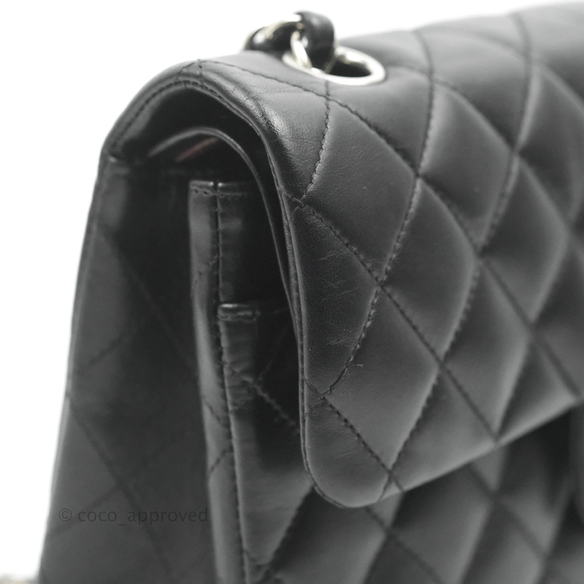 CHANEL Lambskin Quilted Mini Square Flap Black 102252
