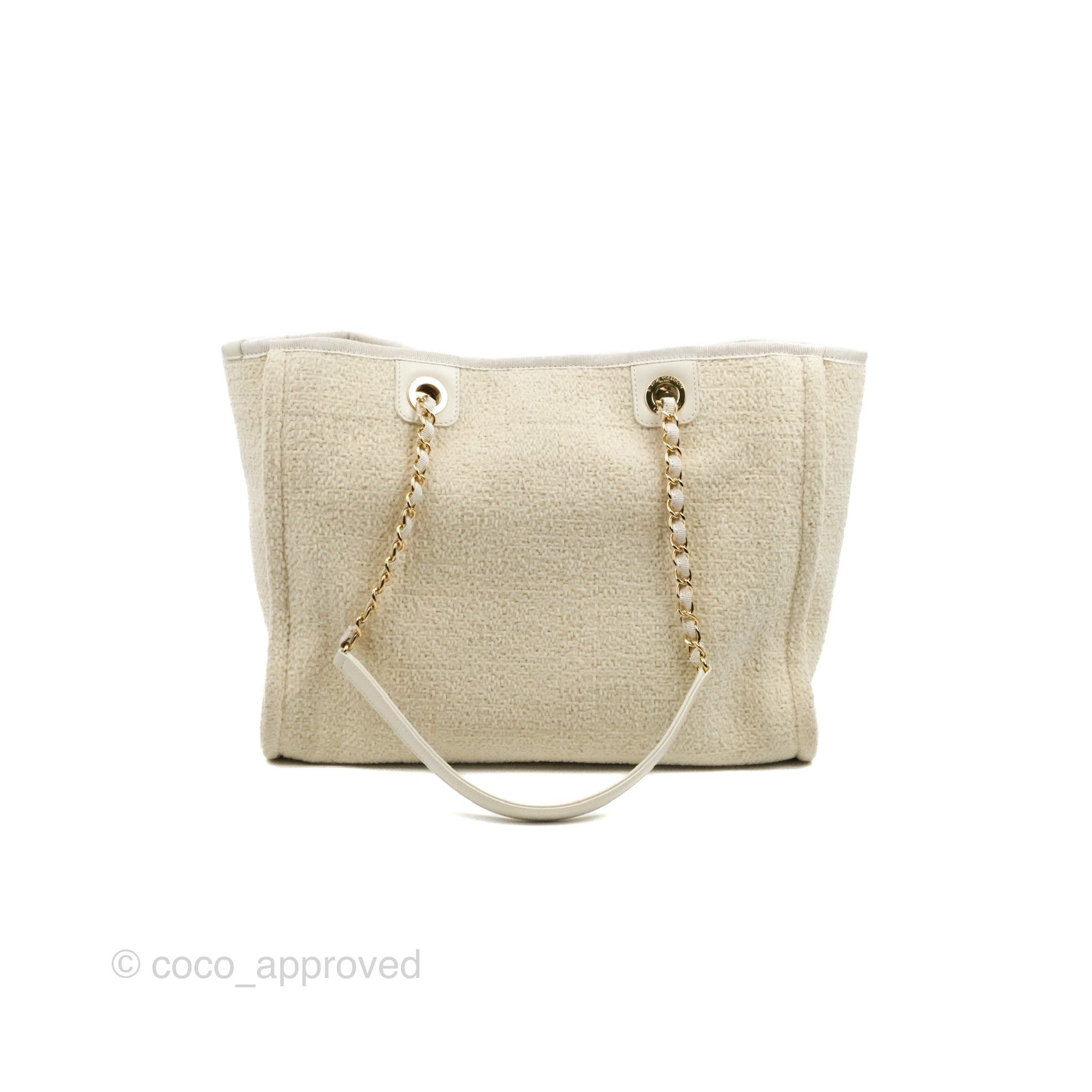 Chanel Medium Deauville Tote Ivory Lurex Boucle 19A – Coco Approved Studio