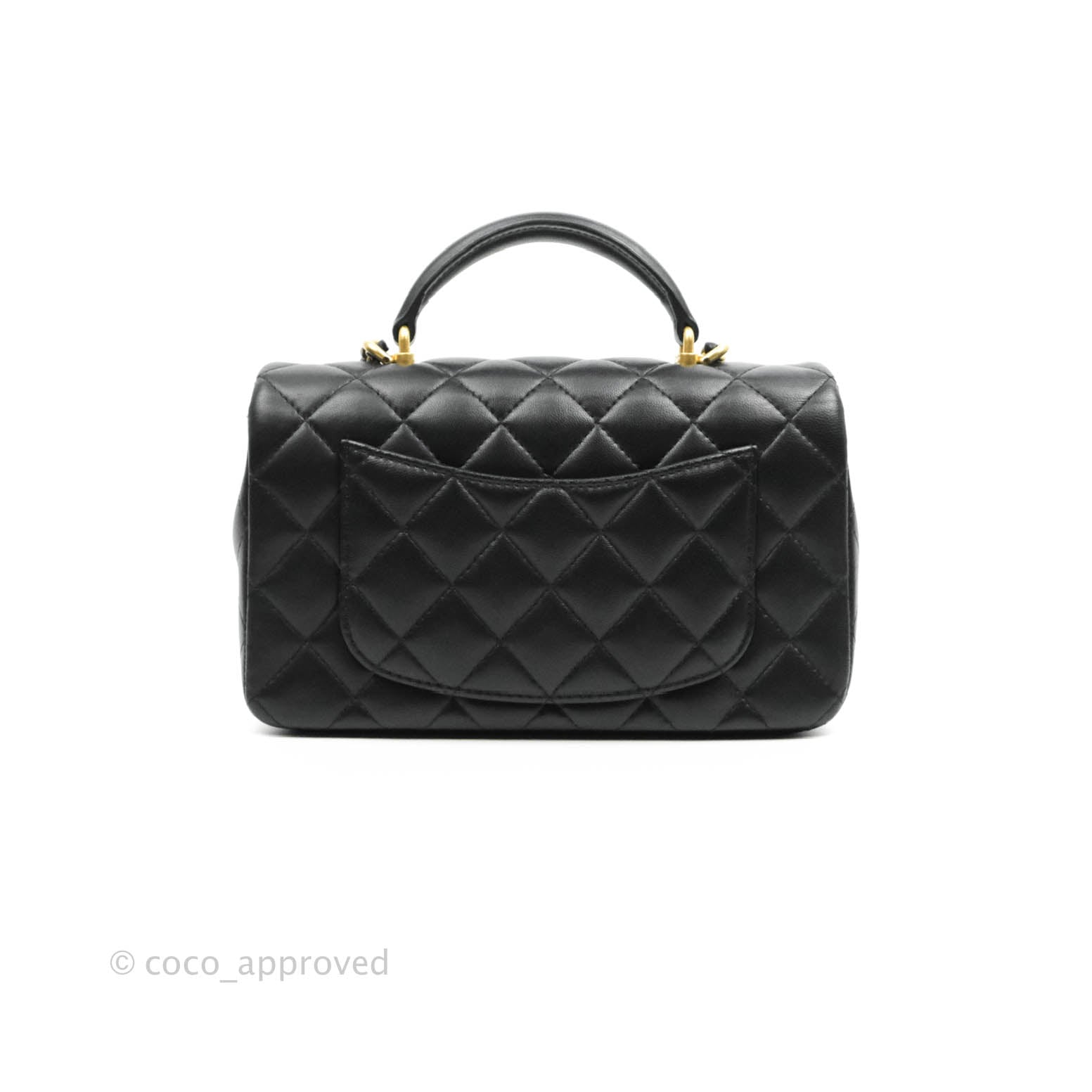 Black Chevron Flap Bag in Quilted Lambskin Leather with Gold tone Hardware,  2014, Handbags & Accessories, 2021