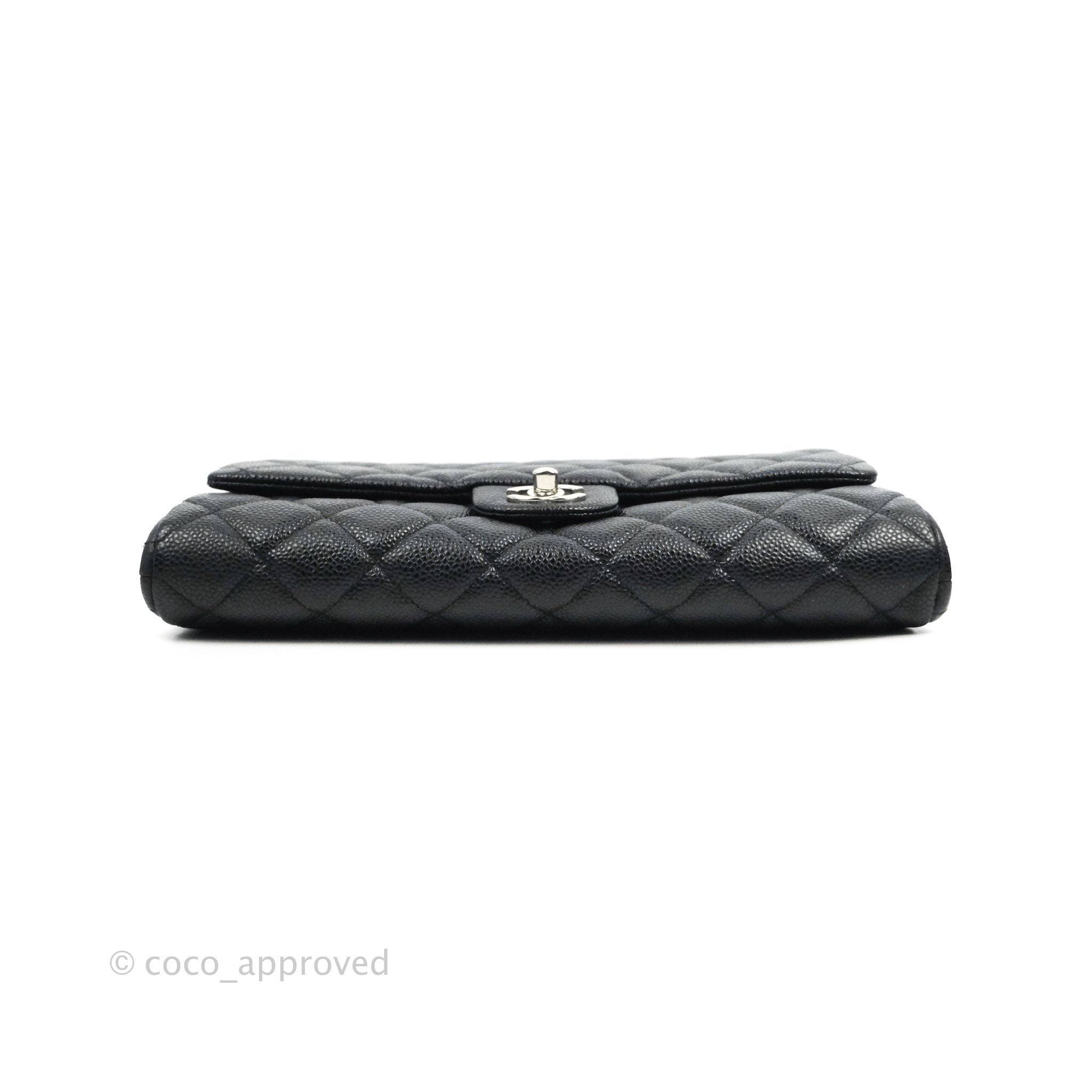 CHANEL Caviar Quilted Clutch with Chain Black 52119