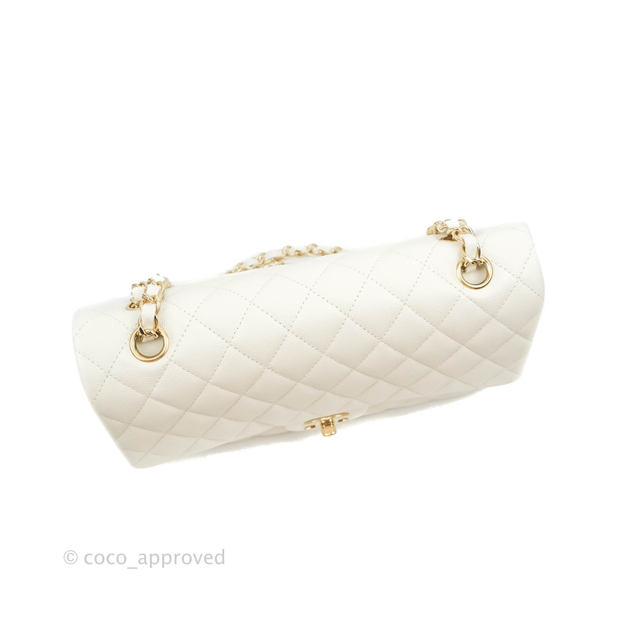 chanel bag white and gold
