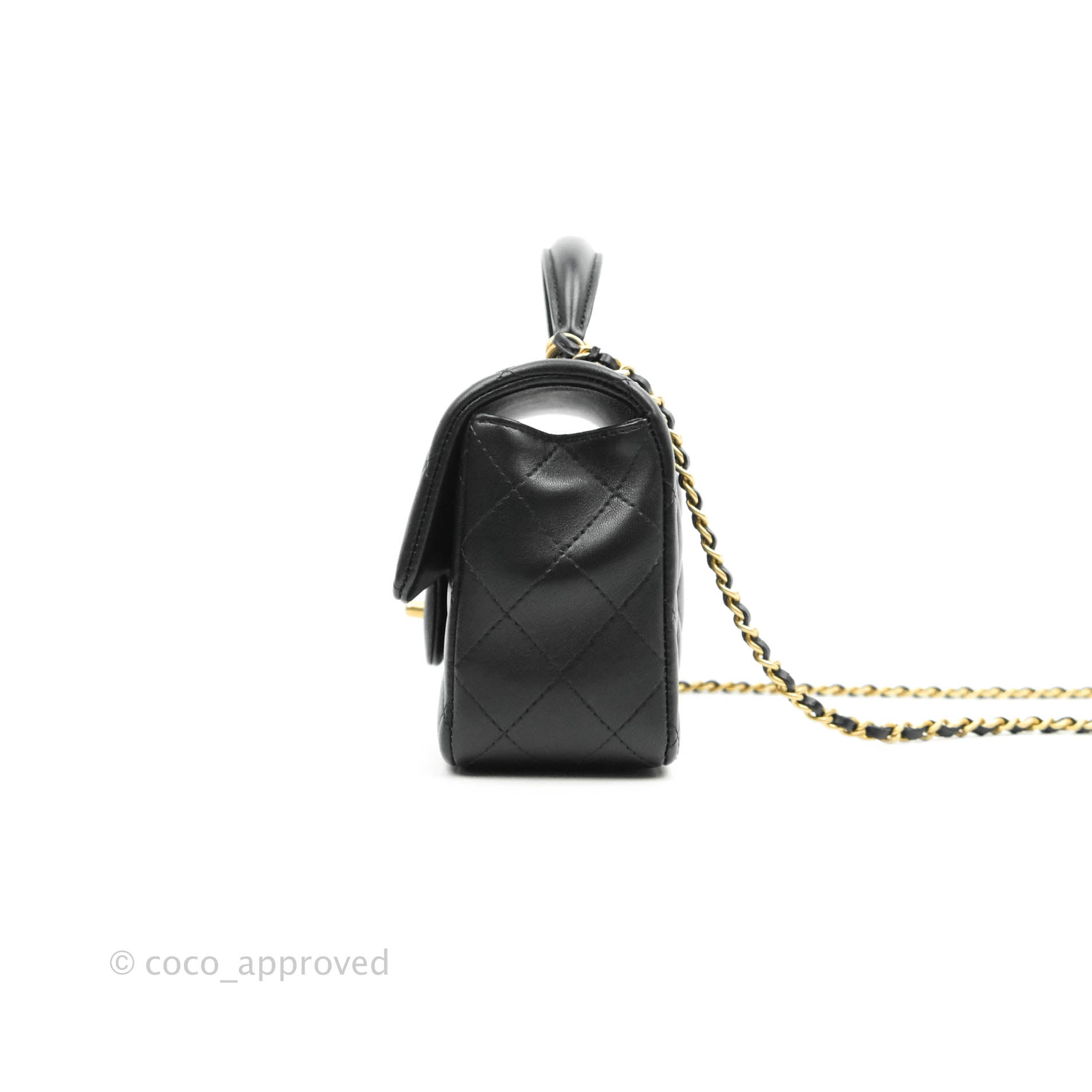 chanel bag black on black handle