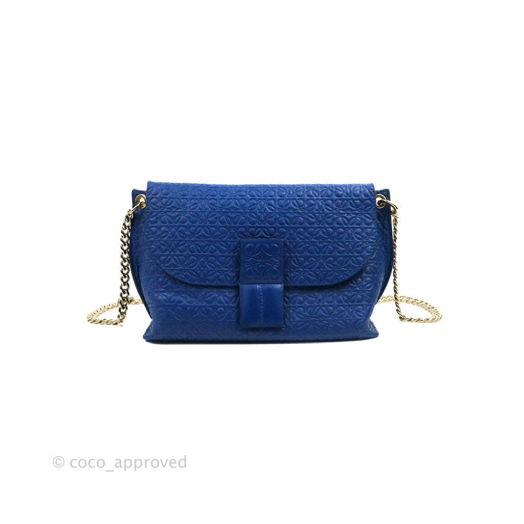 Loewe Avenue Chain Bag Anagram Blue