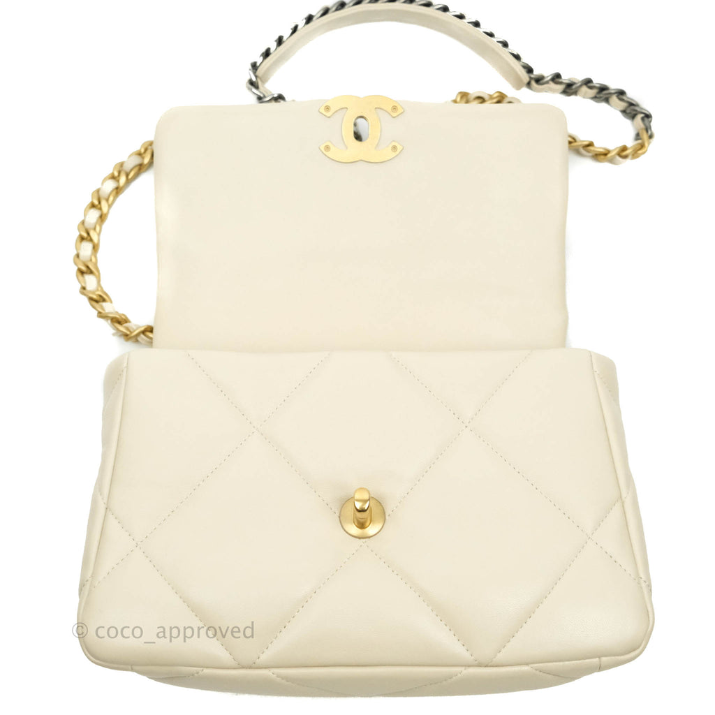 Chanel 19 Small Light Beige Lambskin Mixed Hardware 21C