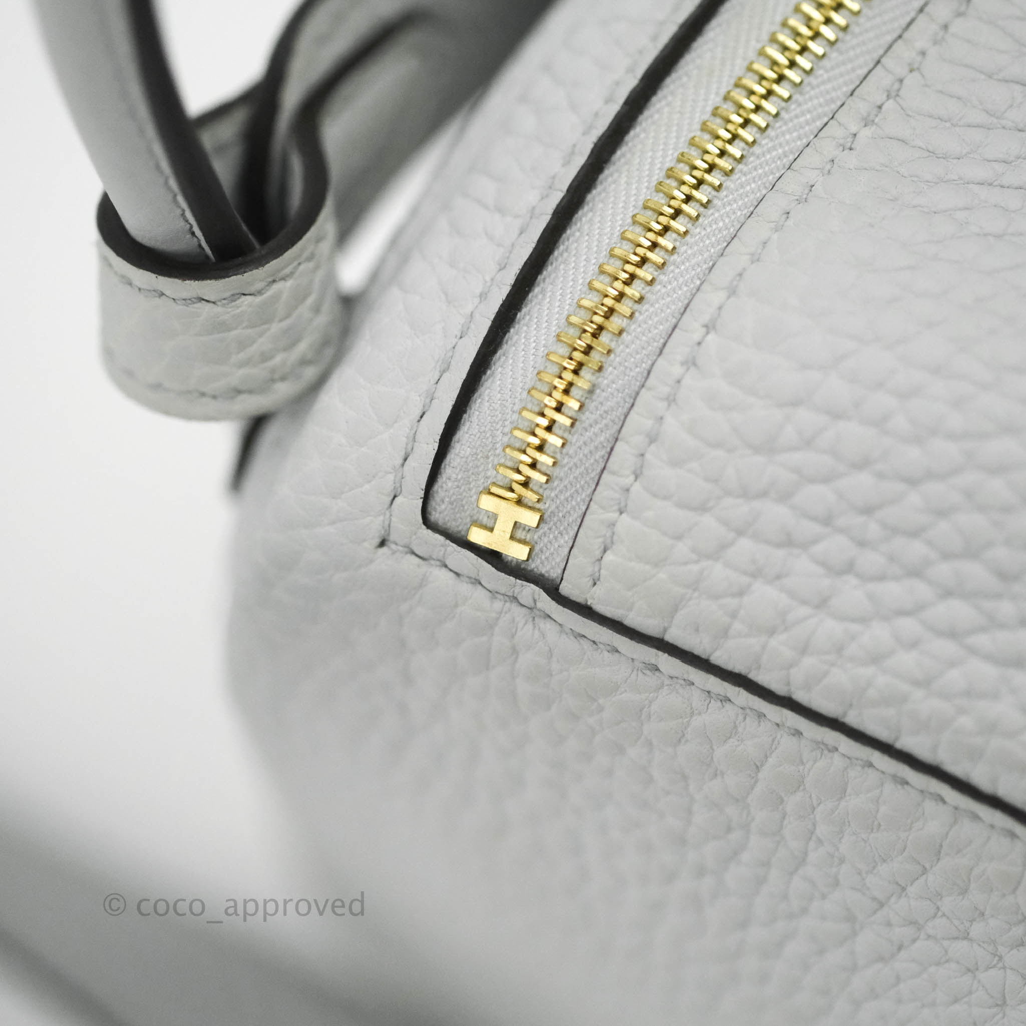 Hermès Mini Lindy Grey Gold hardware Leather ref.517121 - Joli Closet