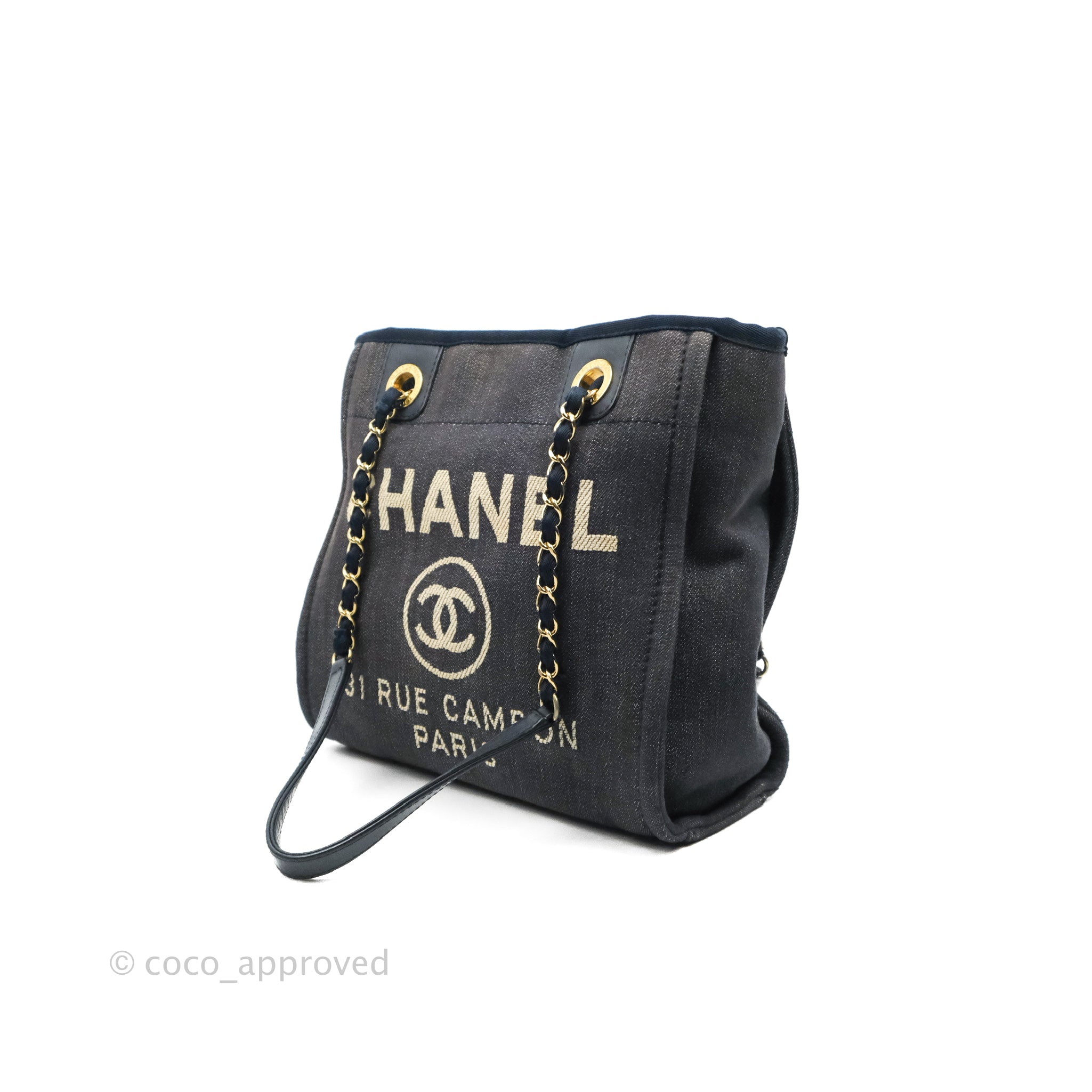 Chanel Mini Deauville Denim Gold Hardware Tote – Coco Approved Studio