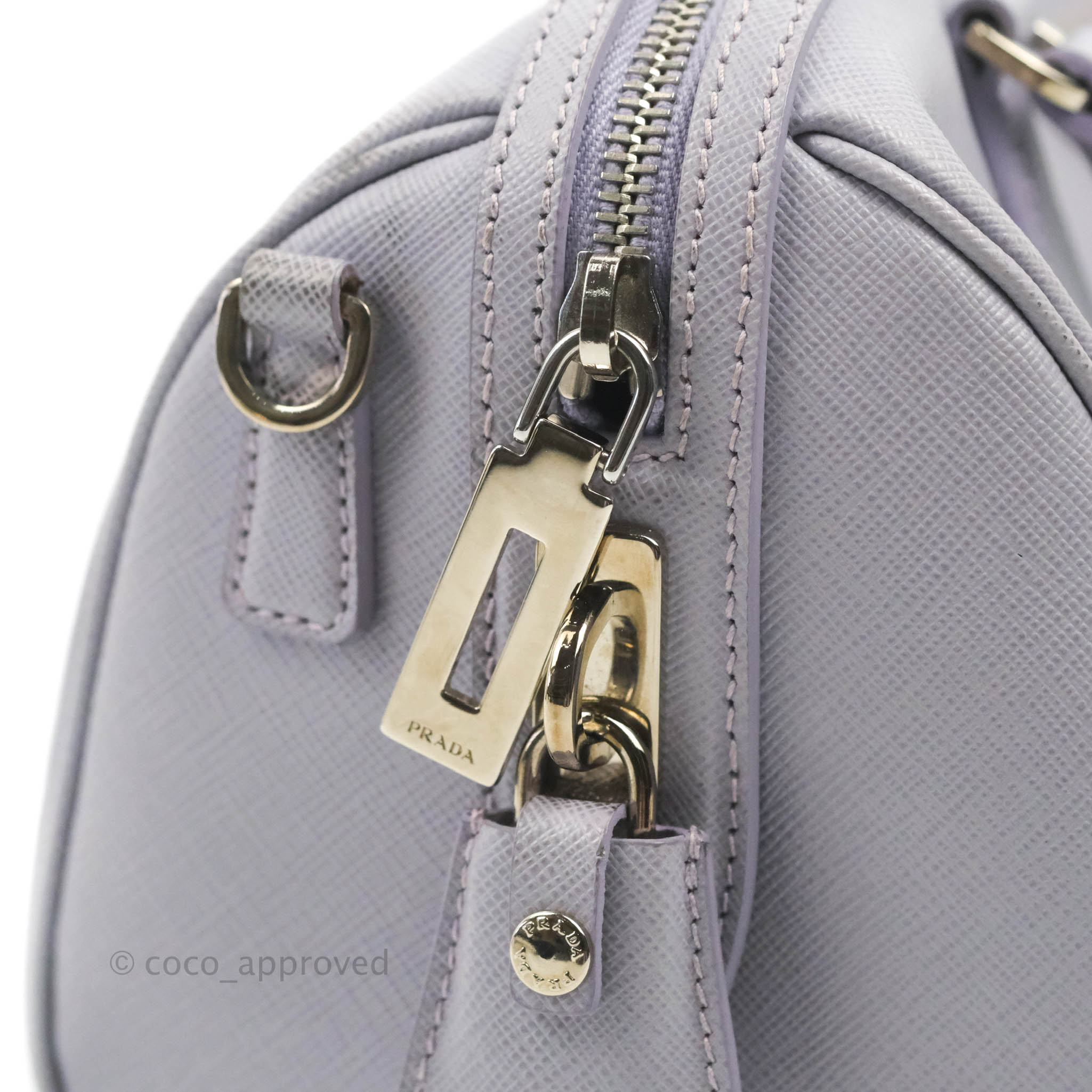Prada Lilac Lux Convertible Boston Saffiano Leather Mini