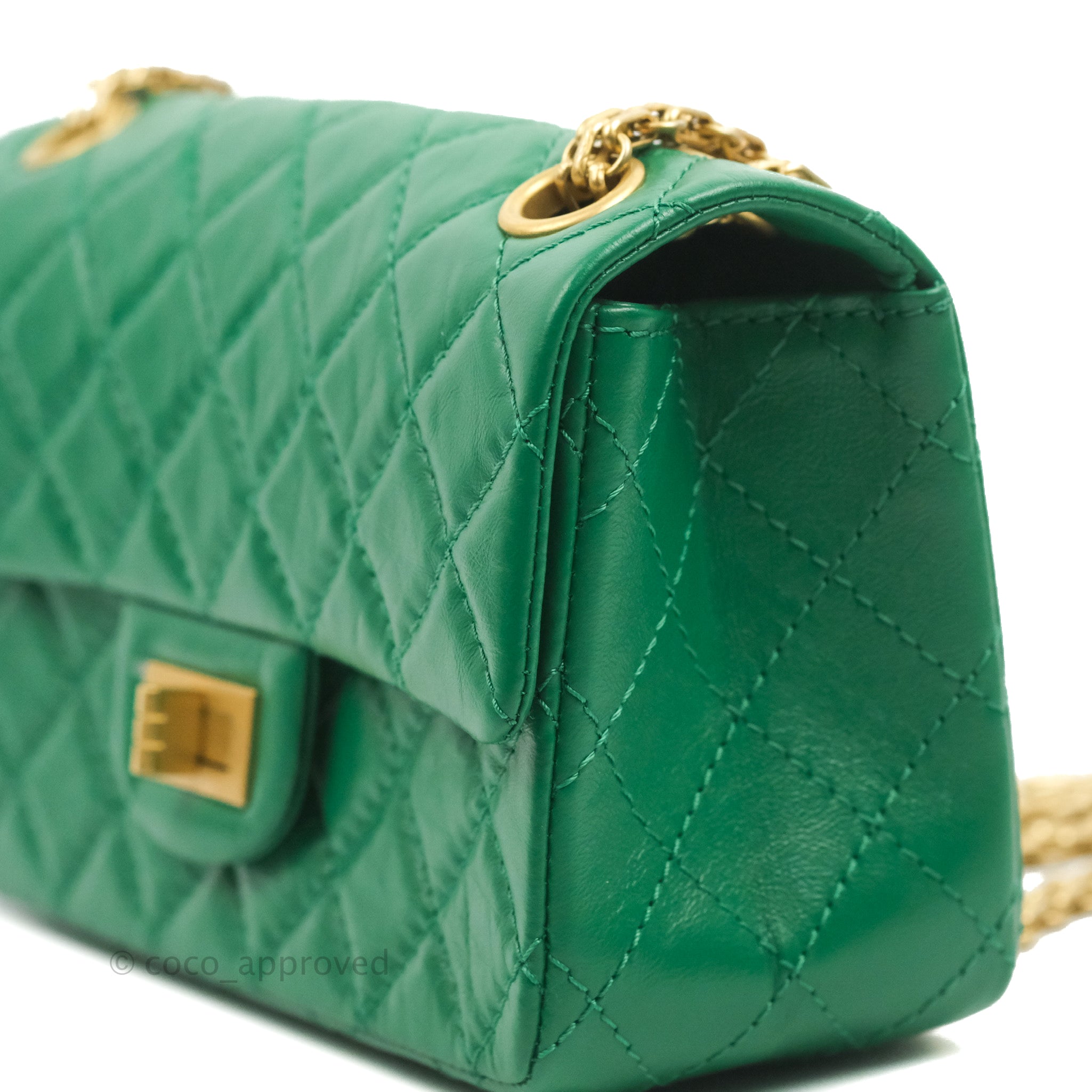 Chanel Mini Reissue 224 Green Aged Calfskin Aged Gold Hardware – Coco  Approved Studio