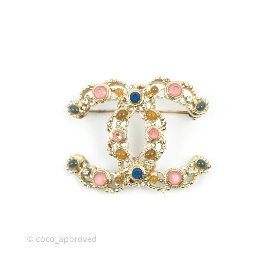 chanel rainbow brooch