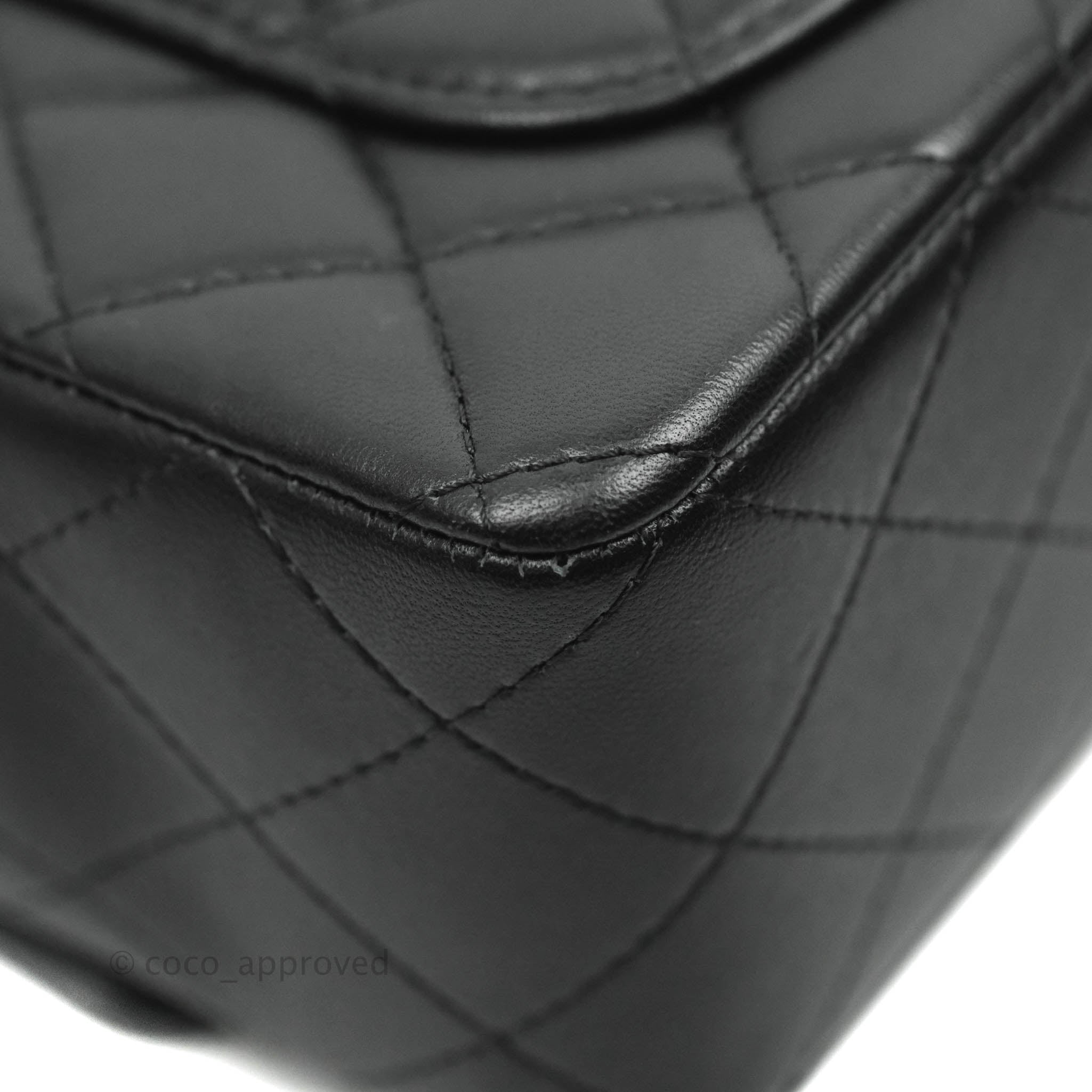 Chanel Top Handle Mini Rectangular Flap Bag Black Lambskin Gold