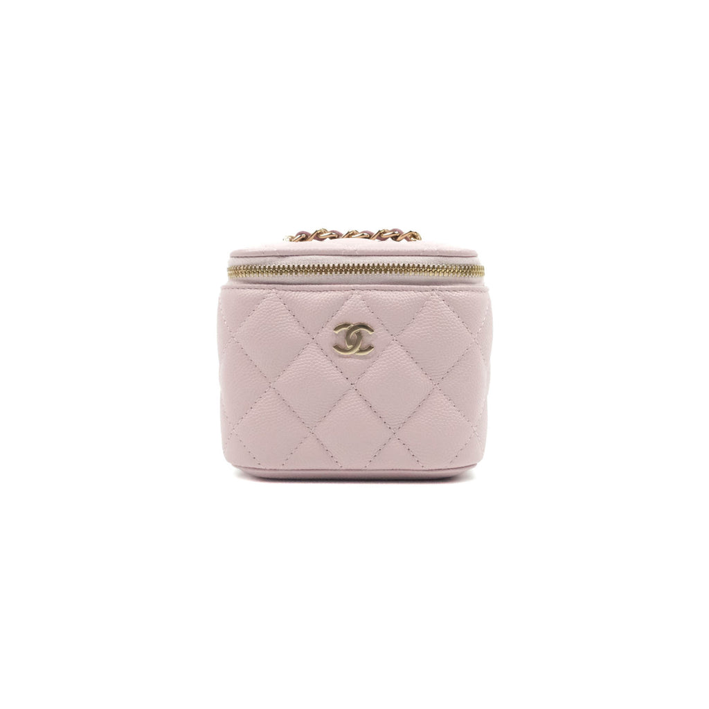 Chanel Mini Vanity Classic With Chain Lilac Rose Clair Caviar Gold Hardware