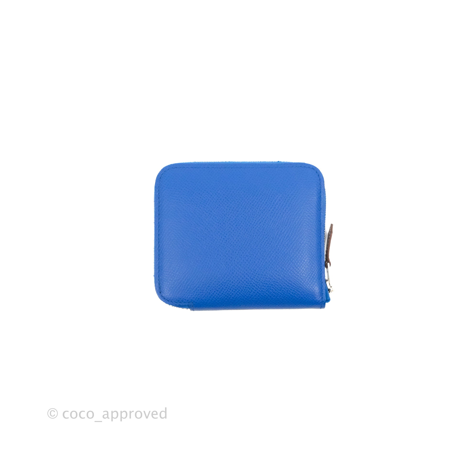 HERMÈS Béarn Compact Wallet Epsom Bleu Du Nord Rouge de Coeur
