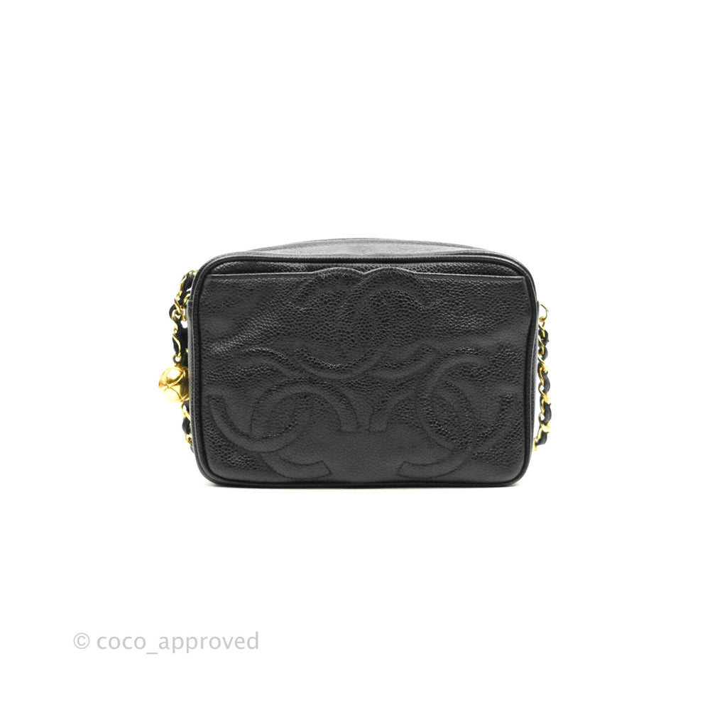 Chanel Vintage Camera Bag Black Caviar Gold Hardware
