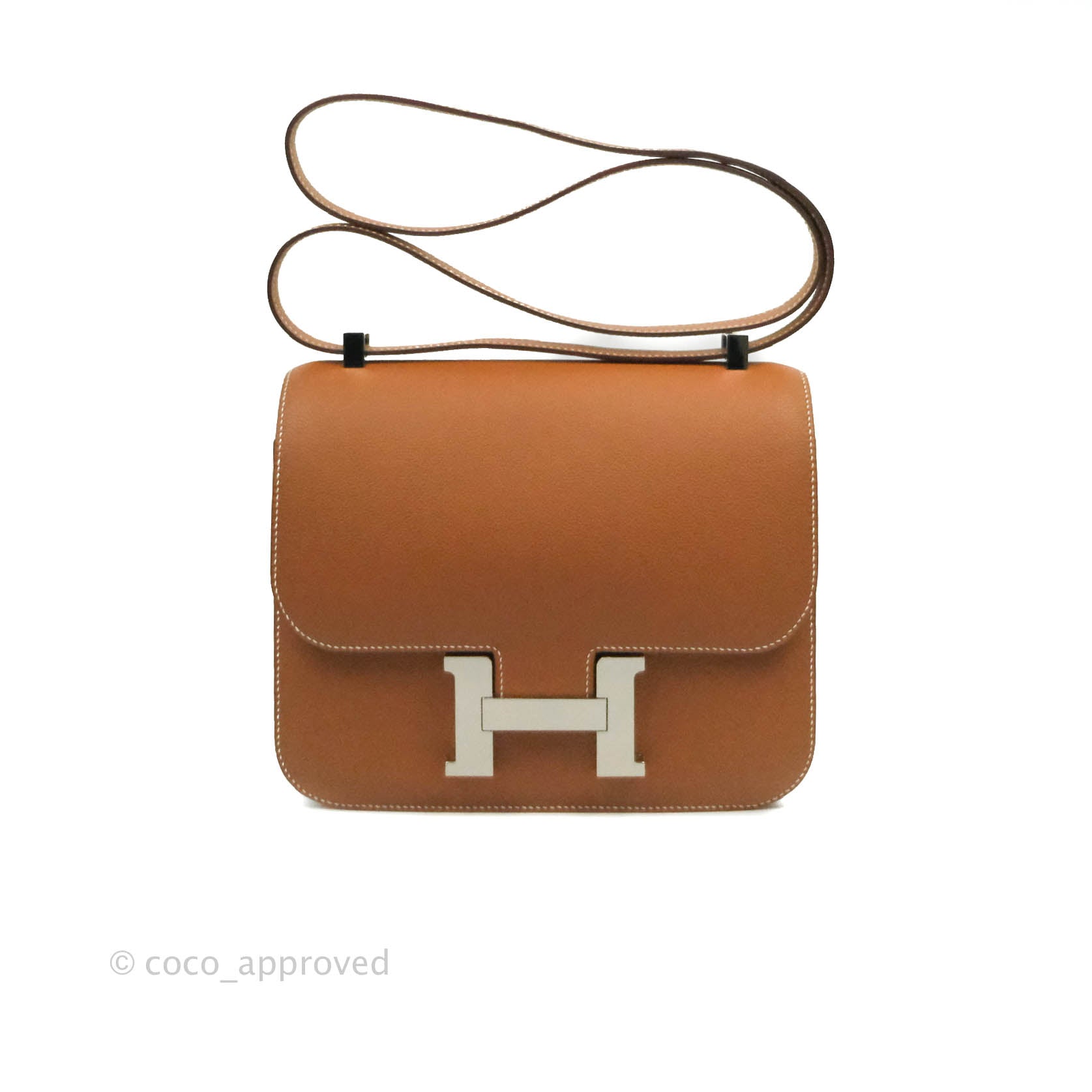 Hermès Gold Constance 24cm of Evercolor Leather with Palladium Hardware, Handbags & Accessories Online, Ecommerce Retail