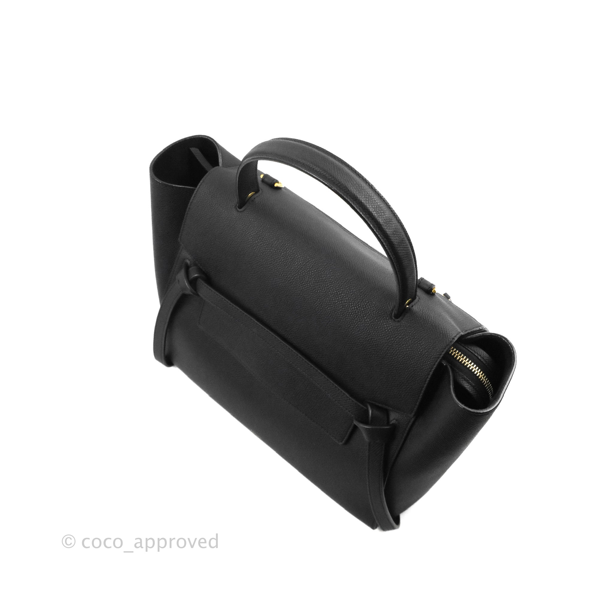 Celine Mini Belt Bag Black Grained Calfskin Gold Hardware – Coco Approved  Studio