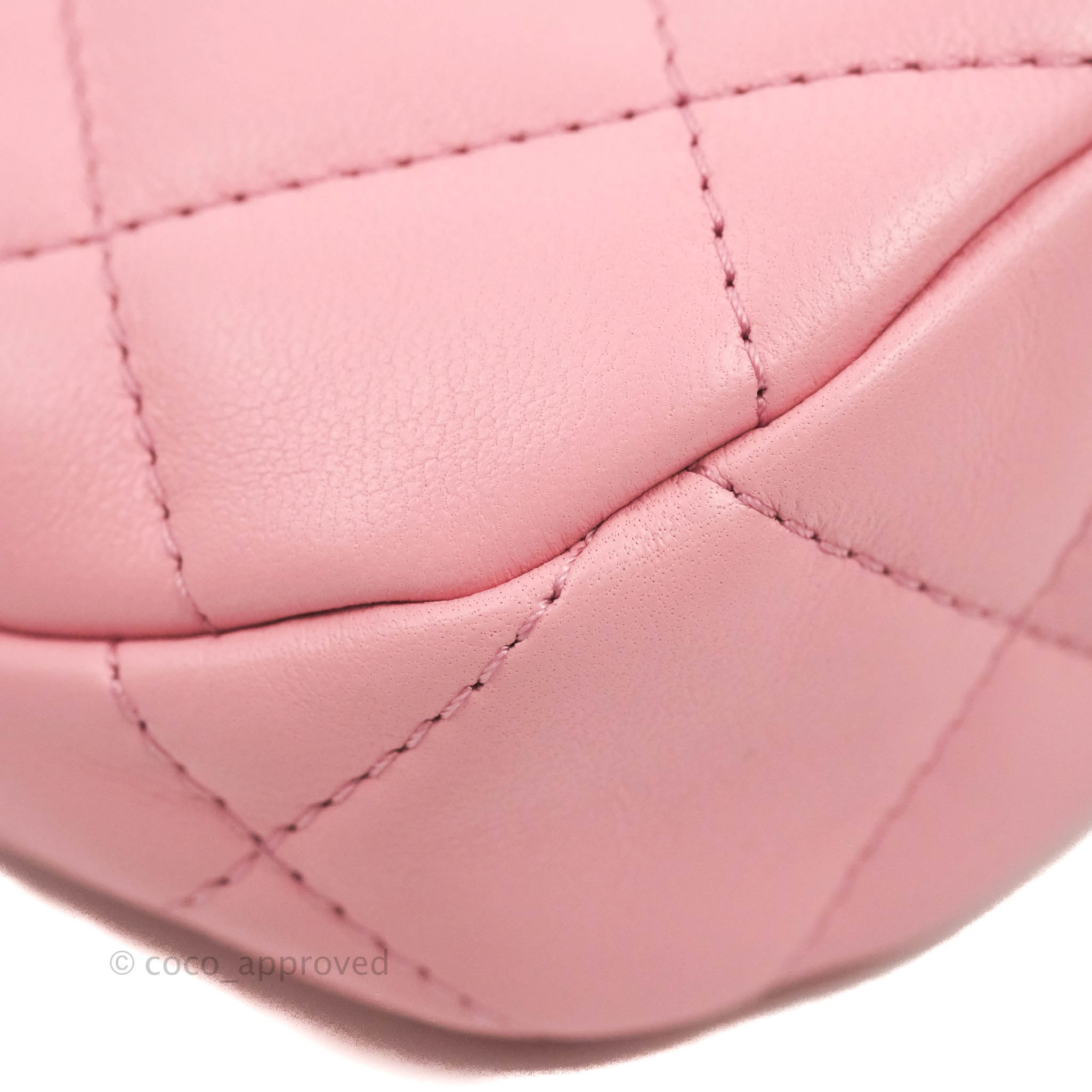 CHANEL Lambskin Quilted Mini Chain Around Hobo Pink 1258080