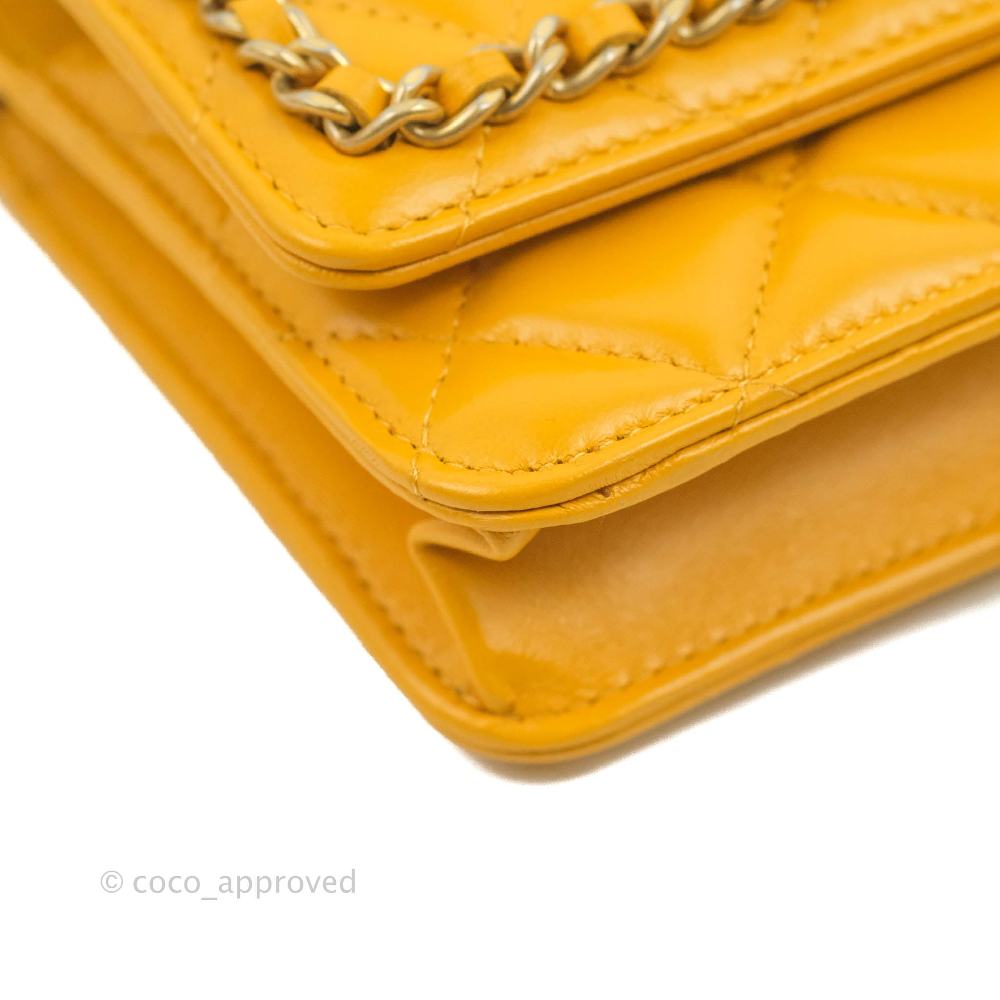 Yellow Lambskin Zip Wallet