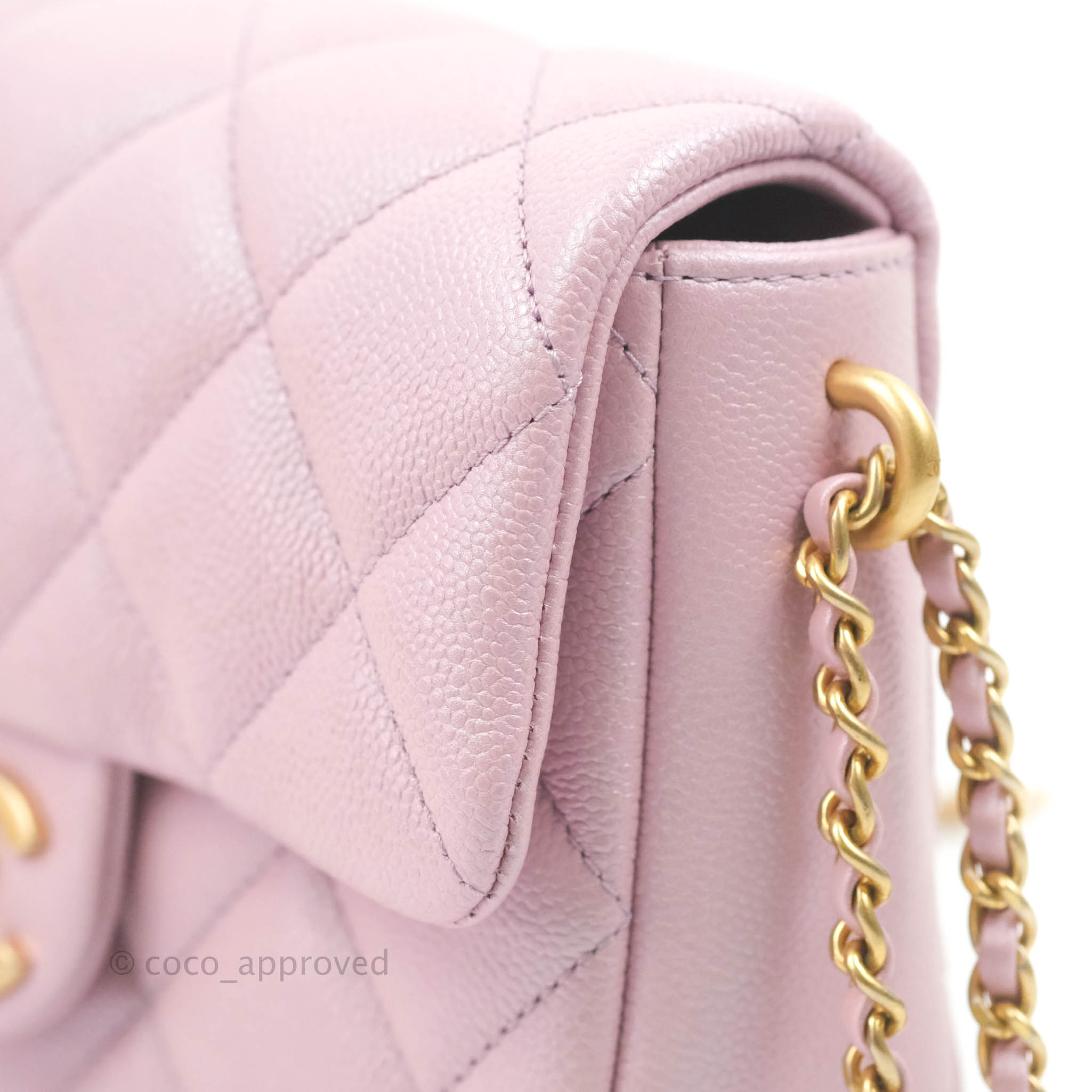 Chanel Quilted My Perfect Mini Iridescent Pink Caviar Aged Gold Hardwa –  Coco Approved Studio