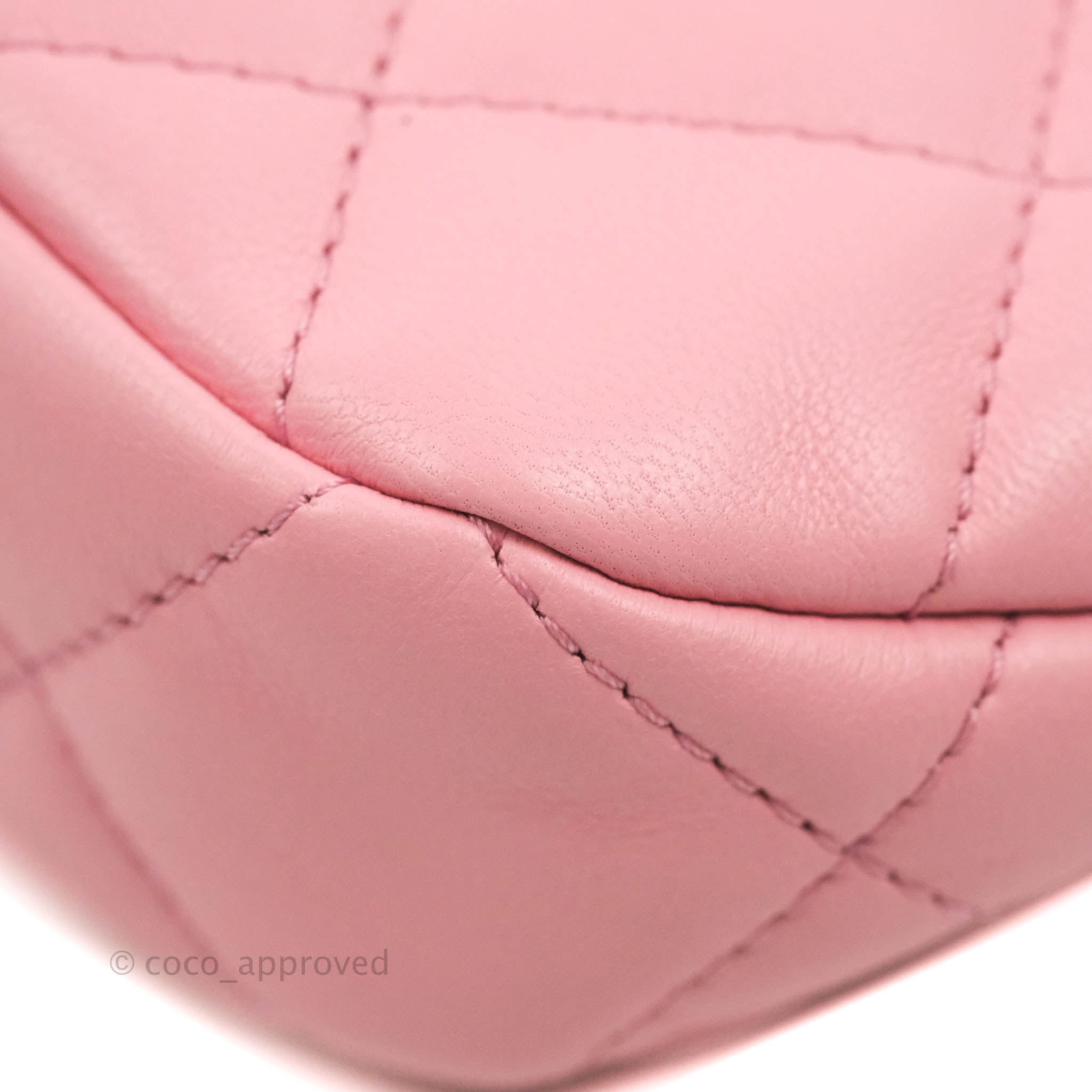 Chanel Quilted CC Chain Hobo Bag Pink Lambskin Aged Gold Hardware