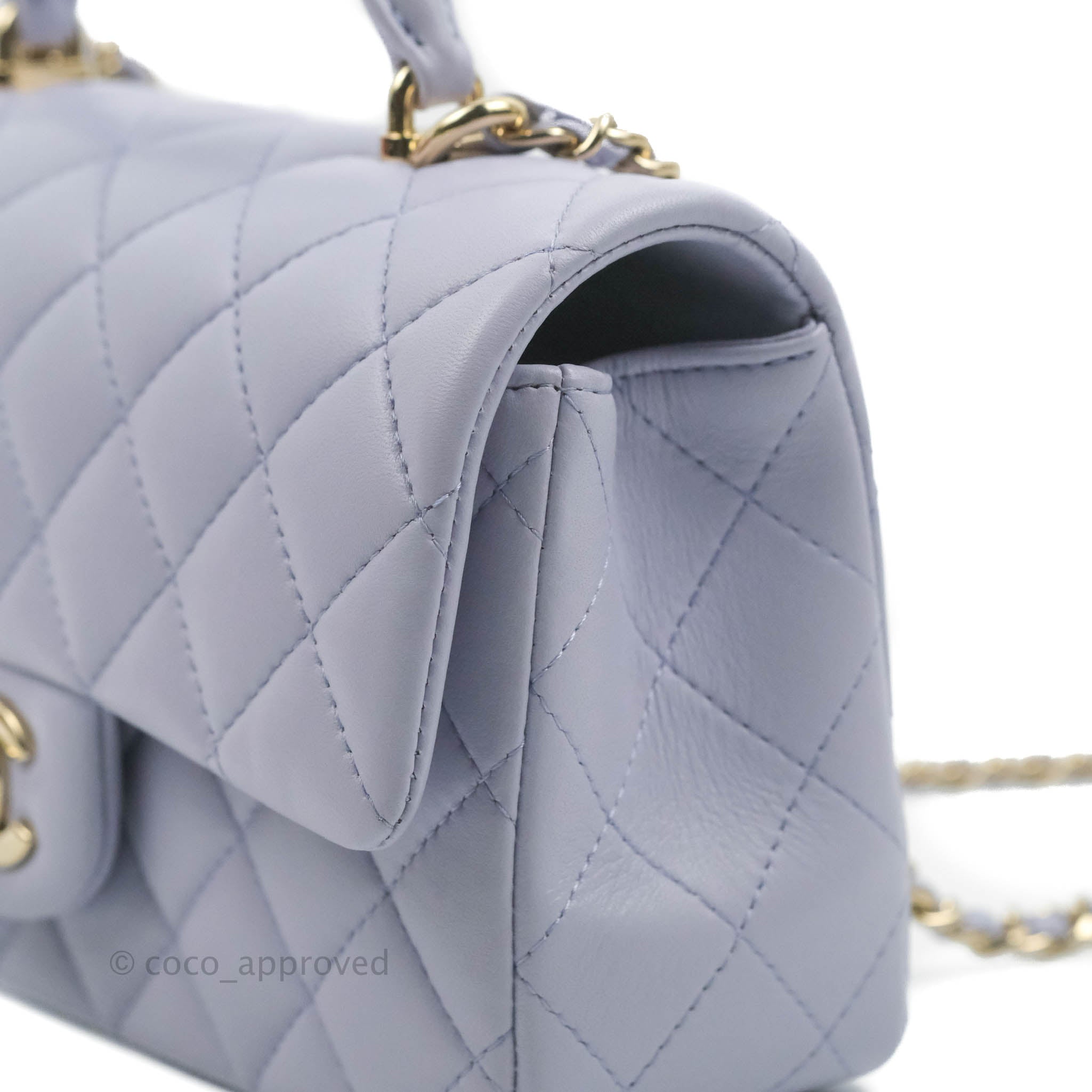 Chanel Top Handle Mini Rectangular Flap Bag Lilac Lambskin Gold Hardwa – Coco  Approved Studio