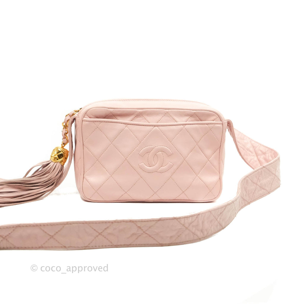 Chanel Vintage Camera Bag Pink Lambskin Gold Hardware