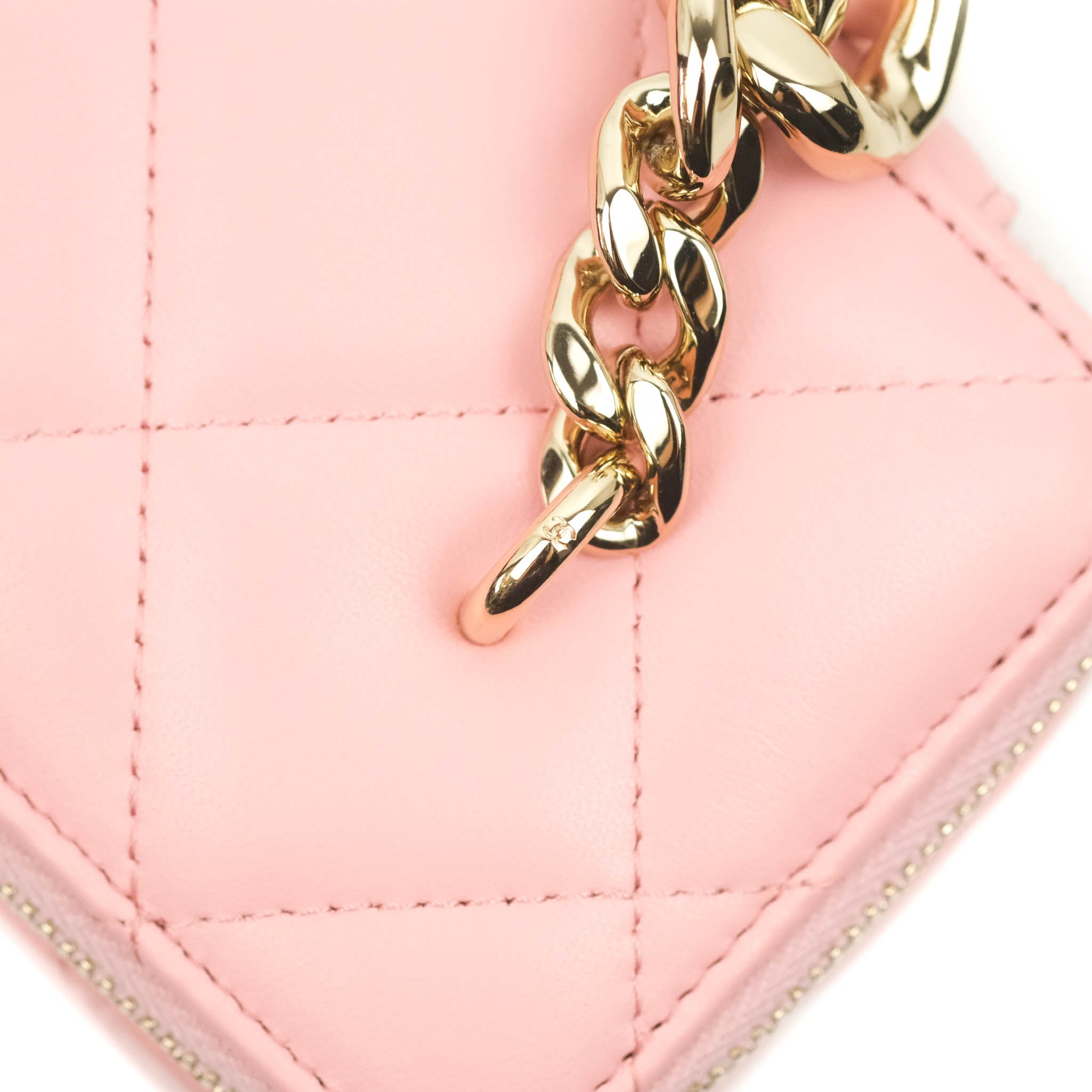 Chanel Pink Lambskin Resin Elegant Chain Vanity Case W/ Card – Watch &  Jewelry Exchange