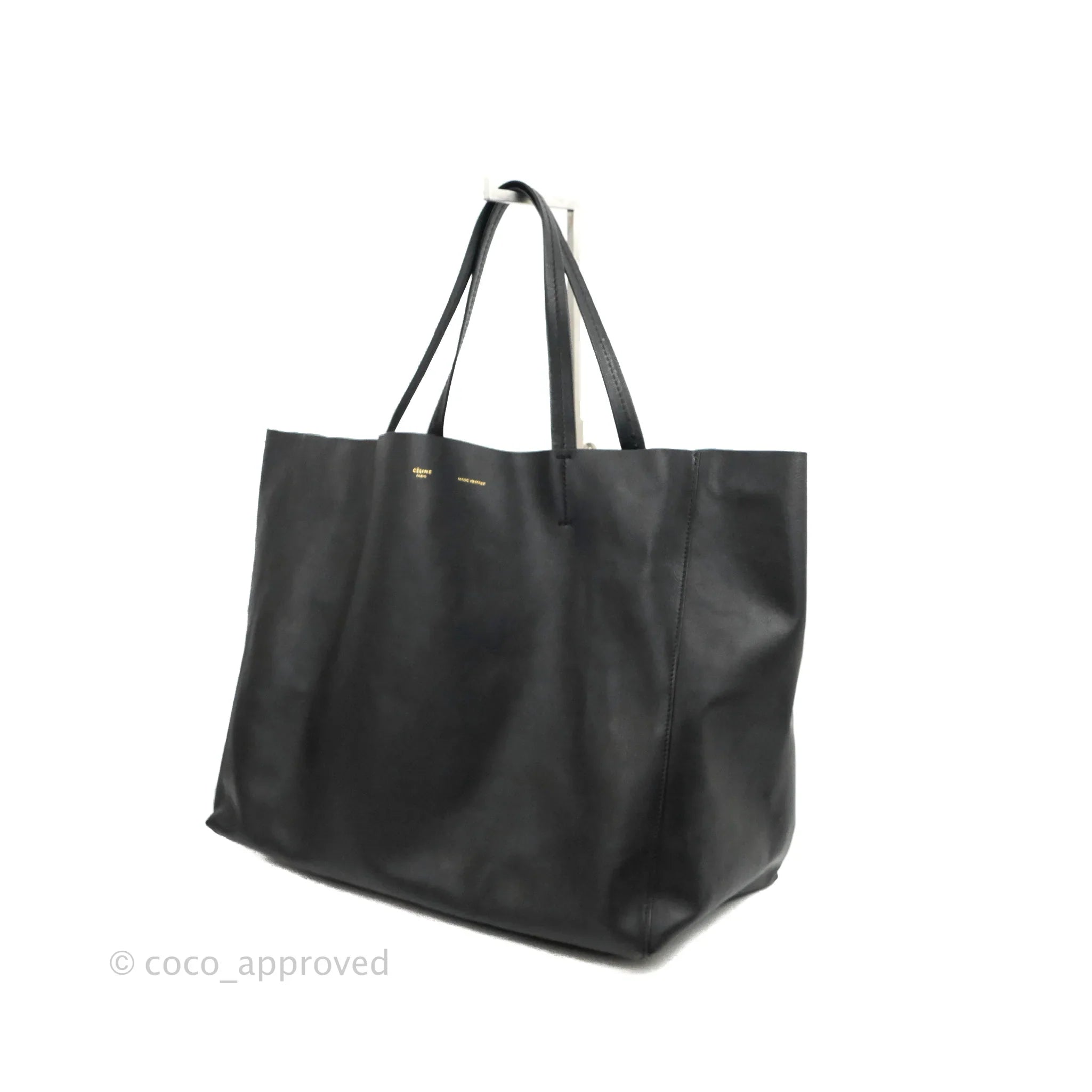 Celine Large Horizontal Cabas Tote Bag Black Calfskin – Coco Approved Studio