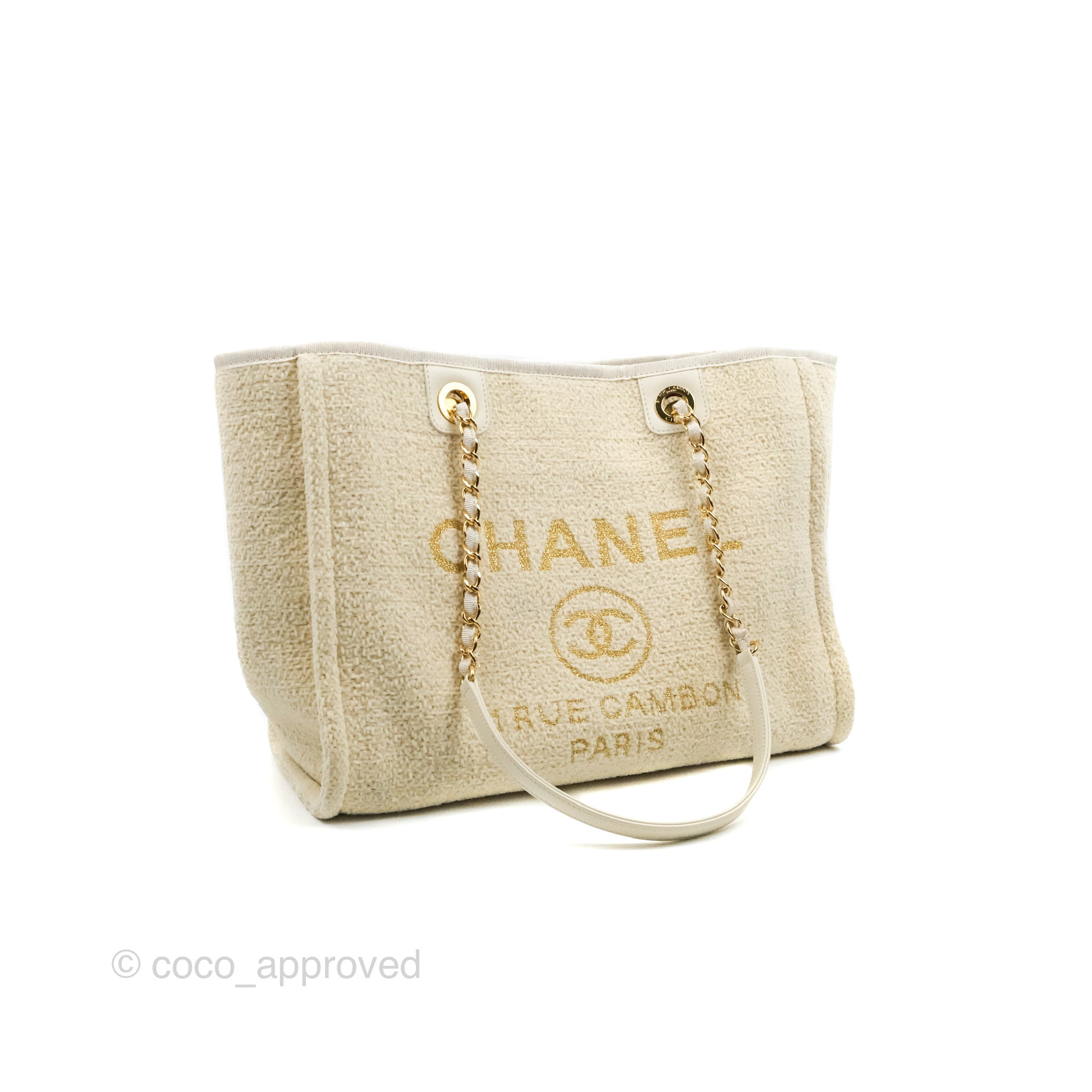 Chanel Deauville Tote Lurex Boucle Medium Neutral 565831