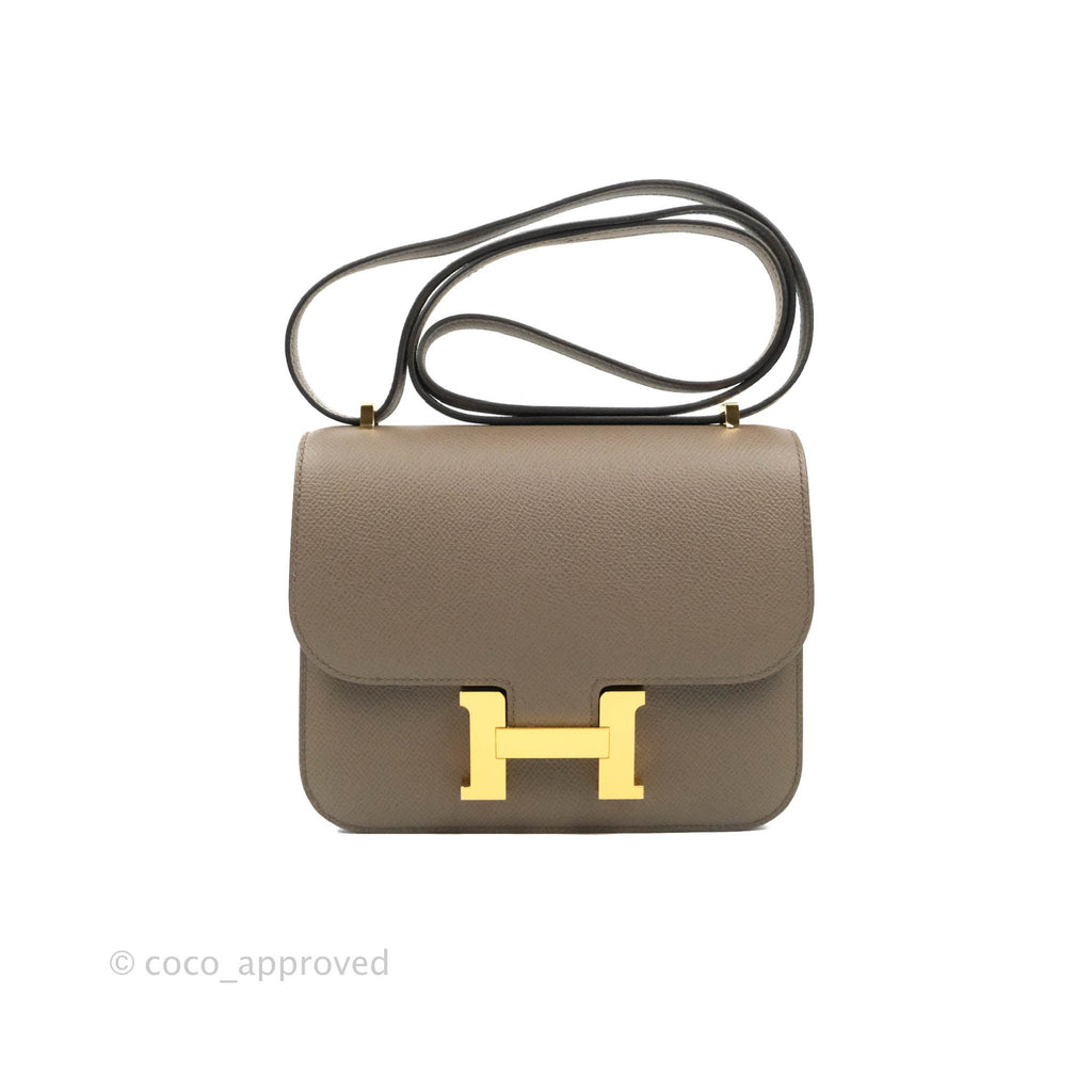 Hermès Constance Mini 18cm 8F Gris Etain Epsom Gold Hardware