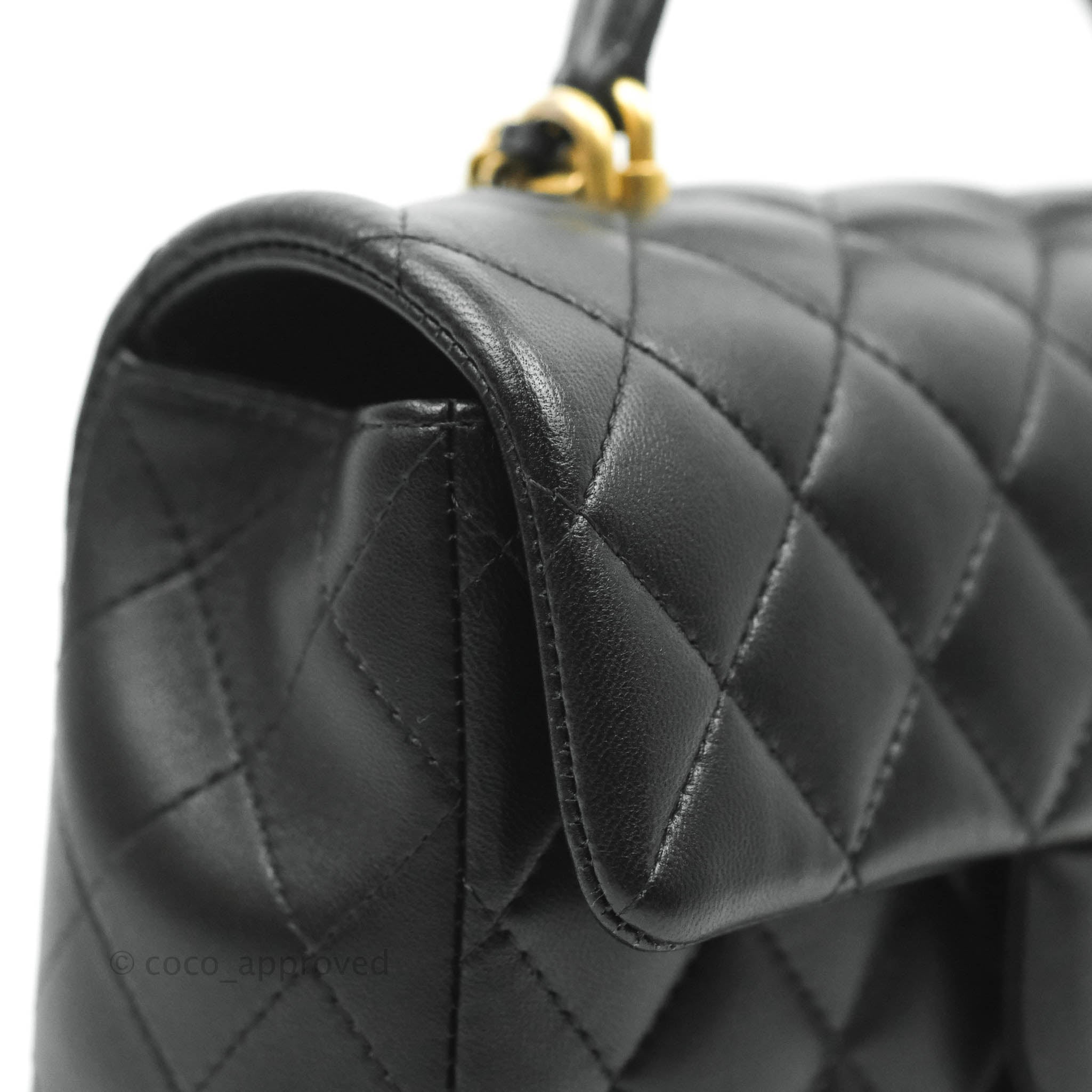 Chanel Top Handle Mini Rectangular Flap Bag Black Lambskin Gold Hardwa – Coco  Approved Studio