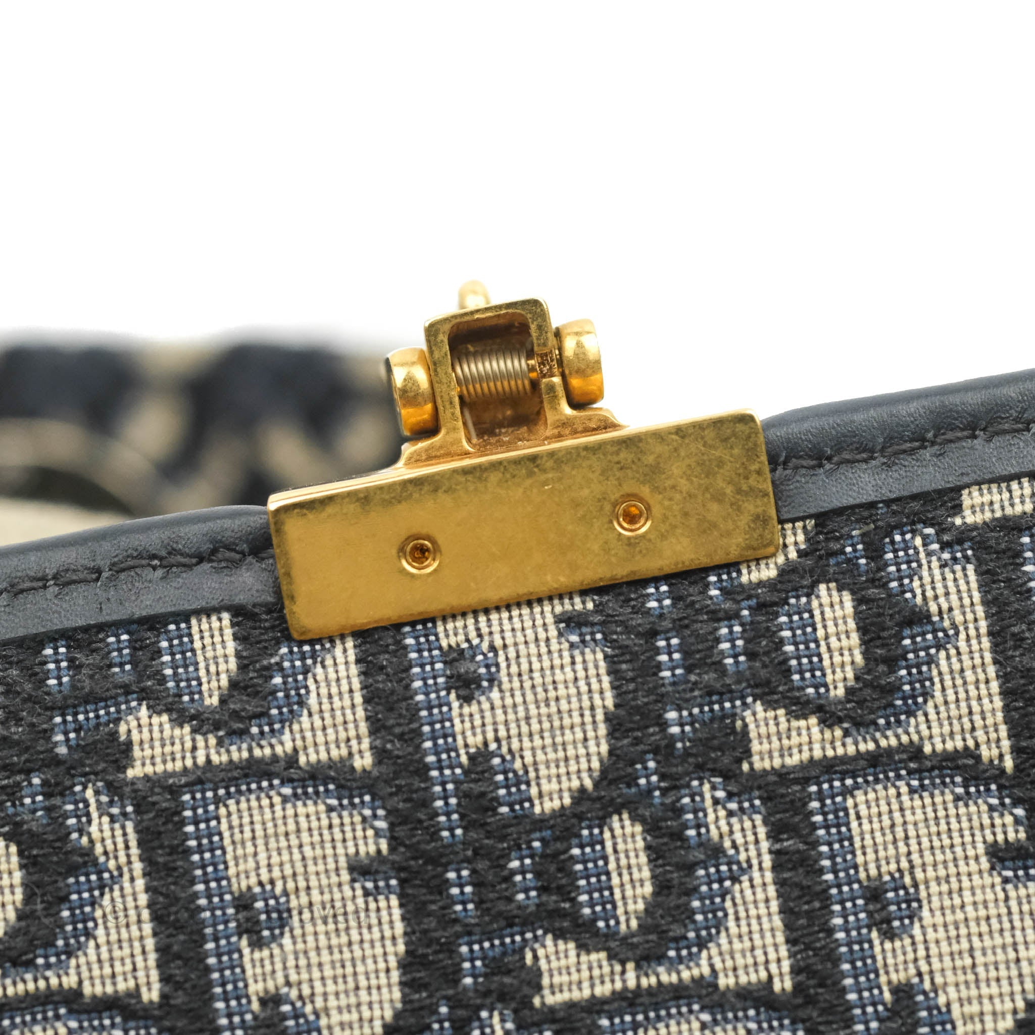 Christian Dior Blue, Pattern Print Oblique Dioraddict Square Flap Bag